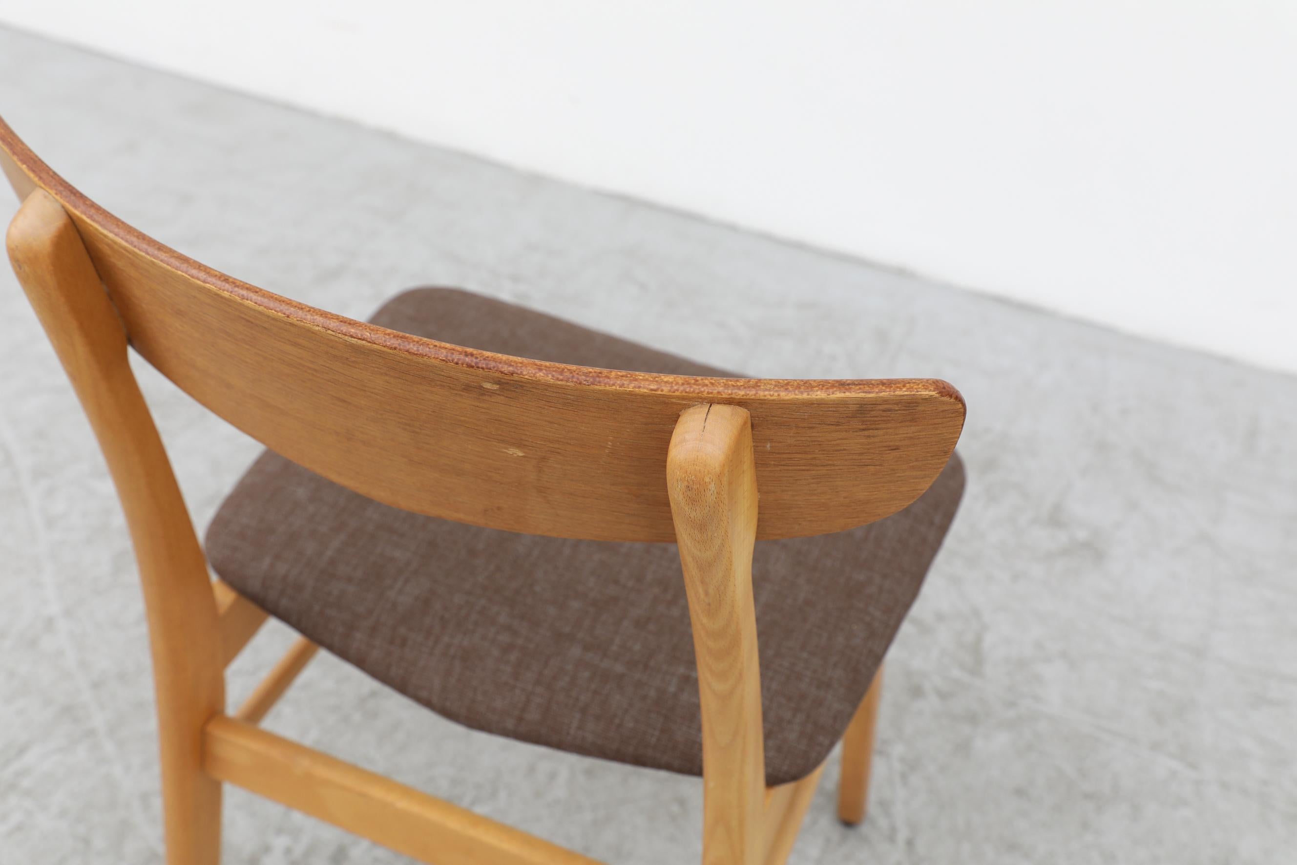 Borge Mogensen Inspired Single Chair by Farstrup, Blonde Wood Frame & Teak Back For Sale 6