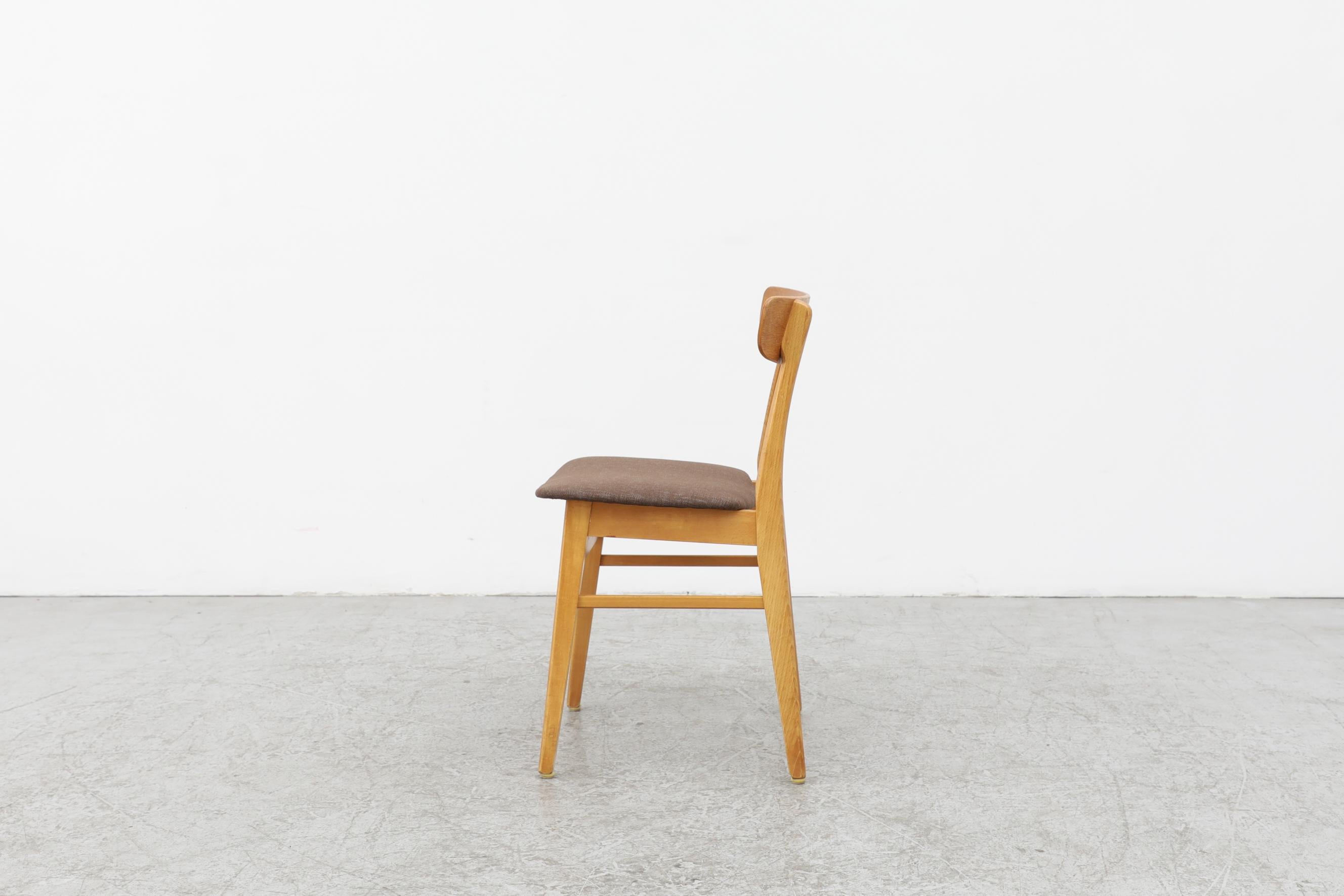 Danish Borge Mogensen Inspired Single Chair by Farstrup, Blonde Wood Frame & Teak Back For Sale