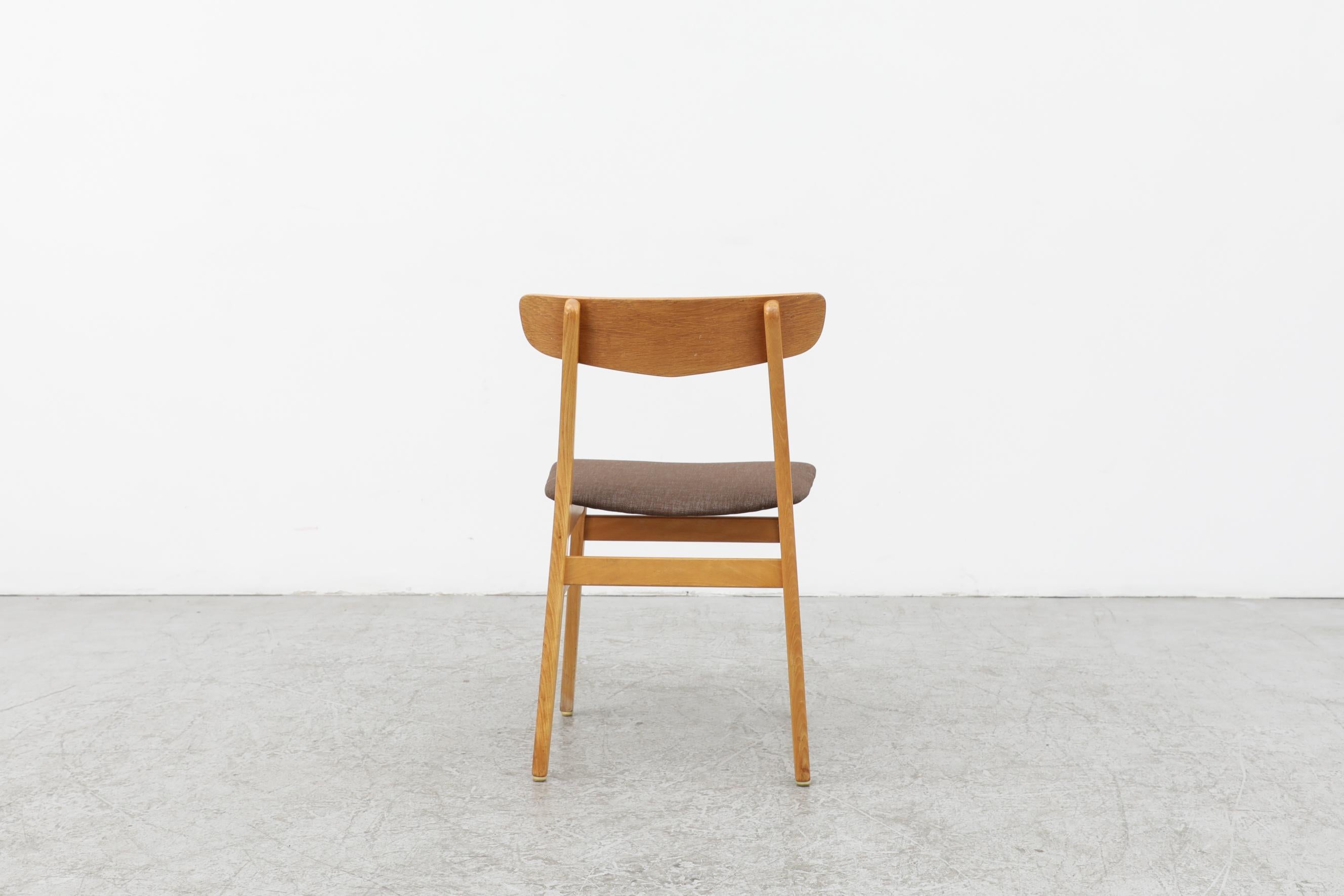 Mid-20th Century Borge Mogensen Inspired Single Chair by Farstrup, Blonde Wood Frame & Teak Back For Sale