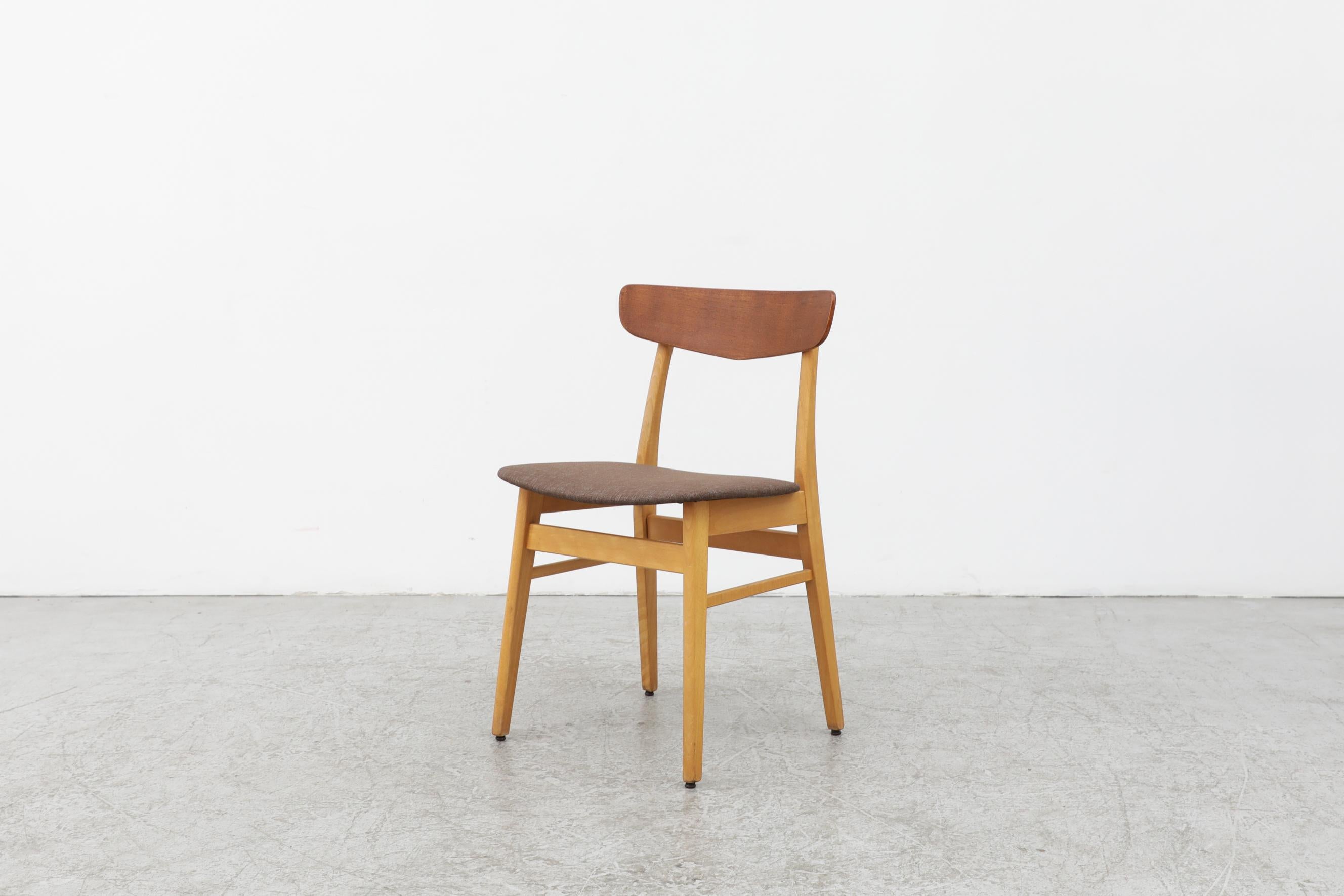 Borge Mogensen Inspired Single Chair by Farstrup, Blonde Wood Frame & Teak Back For Sale 1