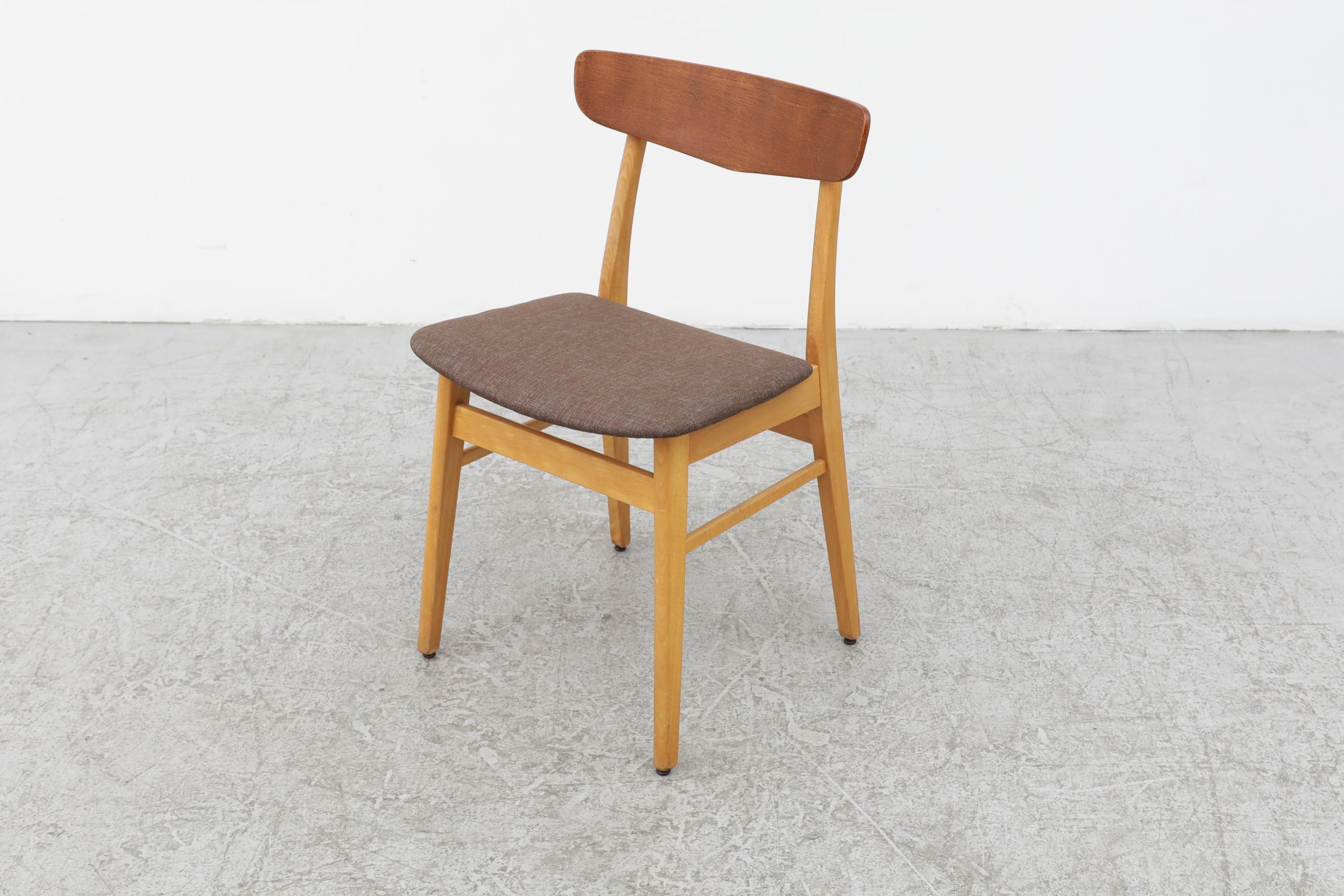 Borge Mogensen Inspired Single Chair by Farstrup, Blonde Wood Frame & Teak Back For Sale 2
