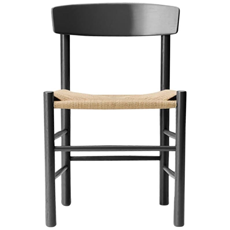 Chaise de salle à manger Borge Mogensen J39, laque noire en vente