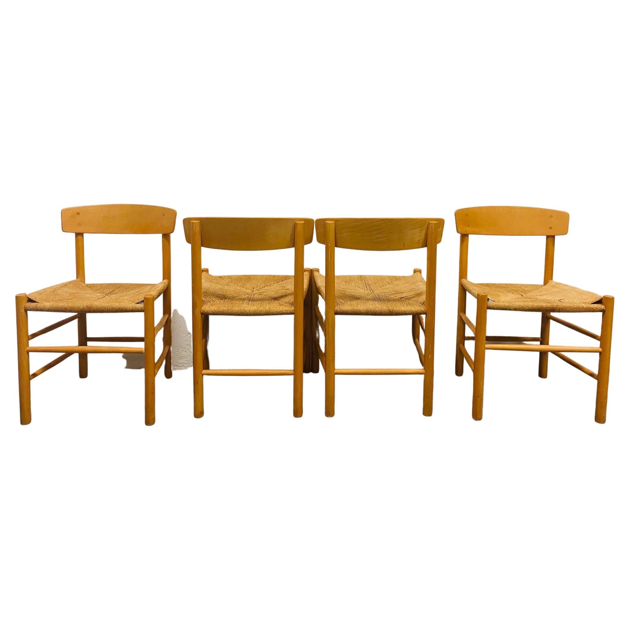 Mid-20th Century Borge Mogensen J39 Set of 4 Dining Chairs, Total Current Availability Is 16 For Sale