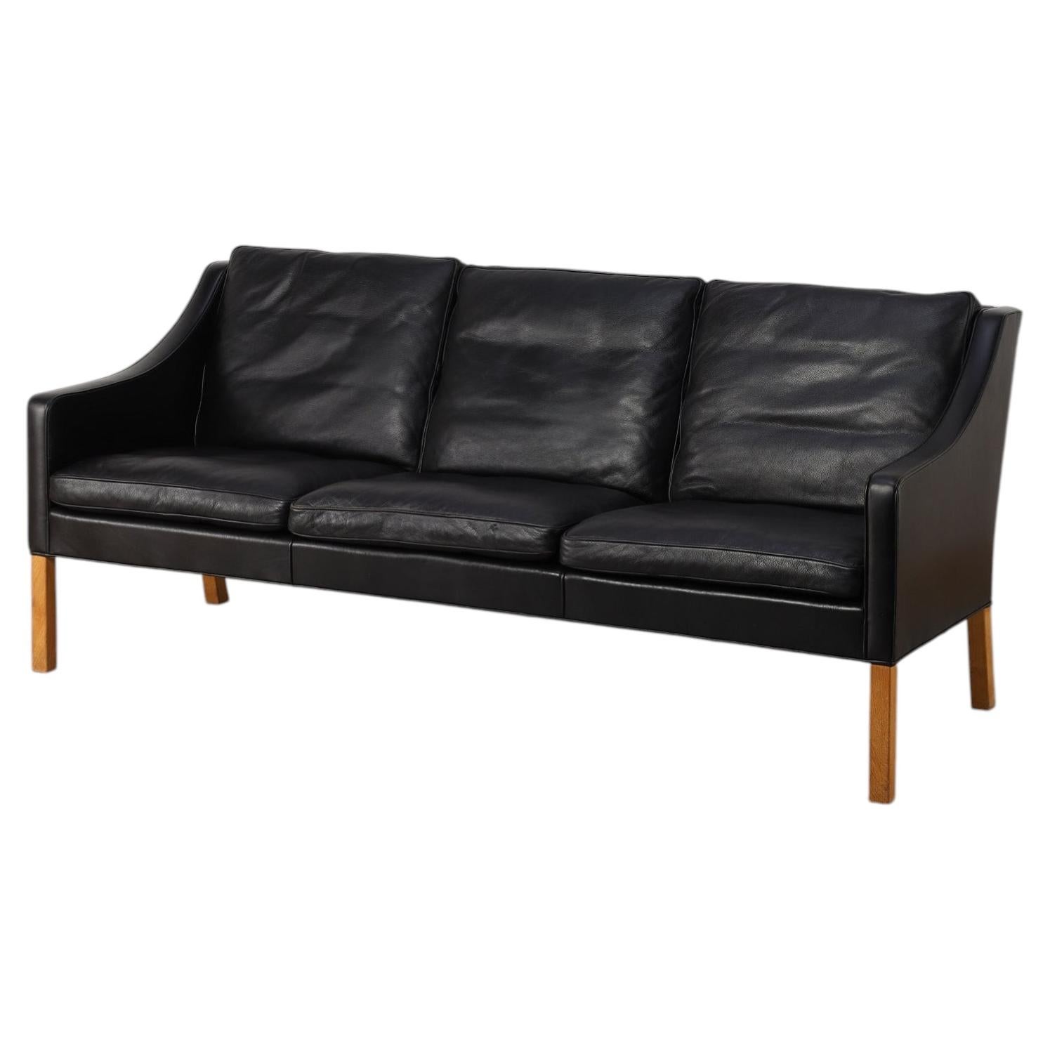 Borge Mogensen 3-Sitzer-Ledersofa, Modell 2209, 1970er Jahre