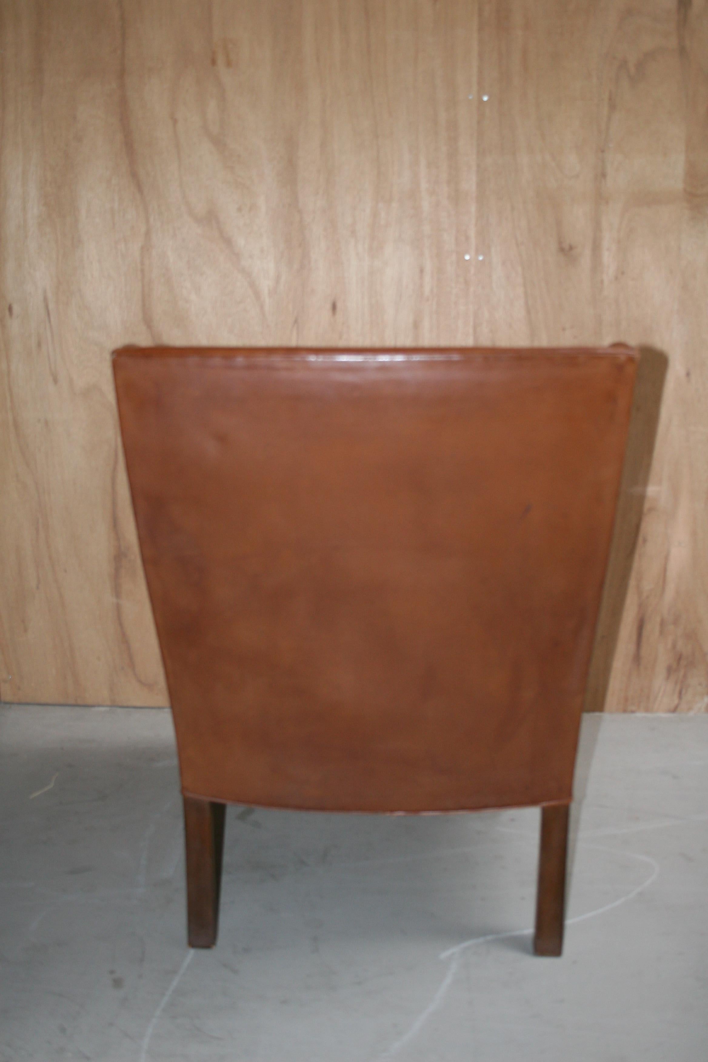 Mid-20th Century Borge Mogensen Leather Chair Made by Johannes Hansen, circa 1960s