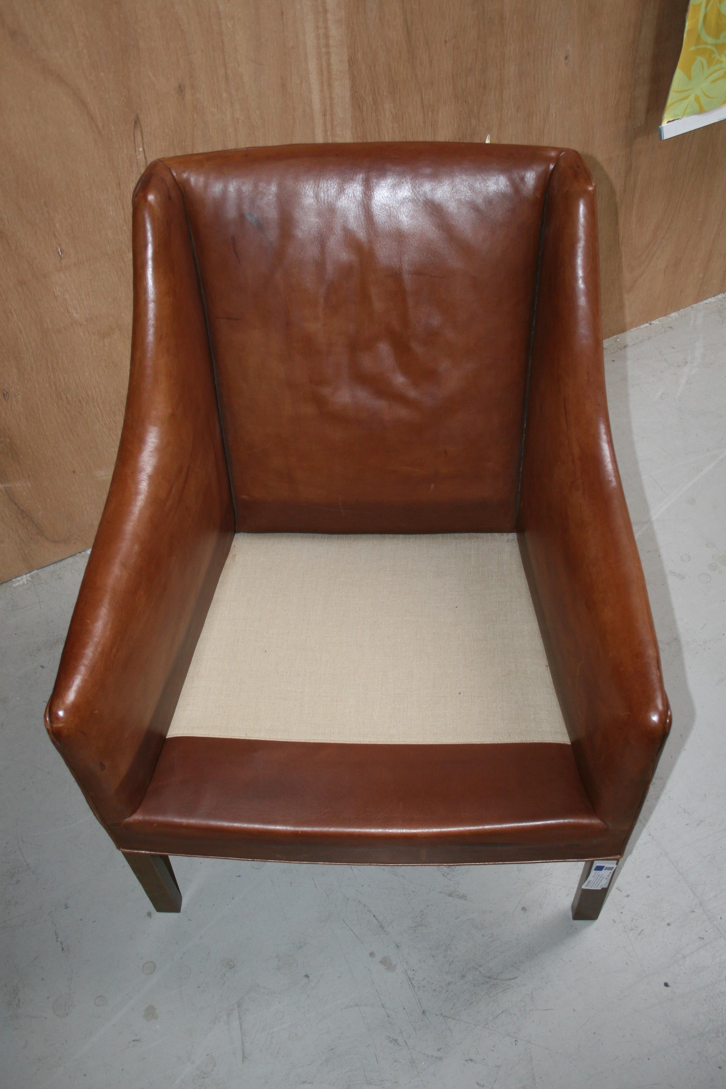 Borge Mogensen Leather Chair Made by Johannes Hansen, circa 1960s 2