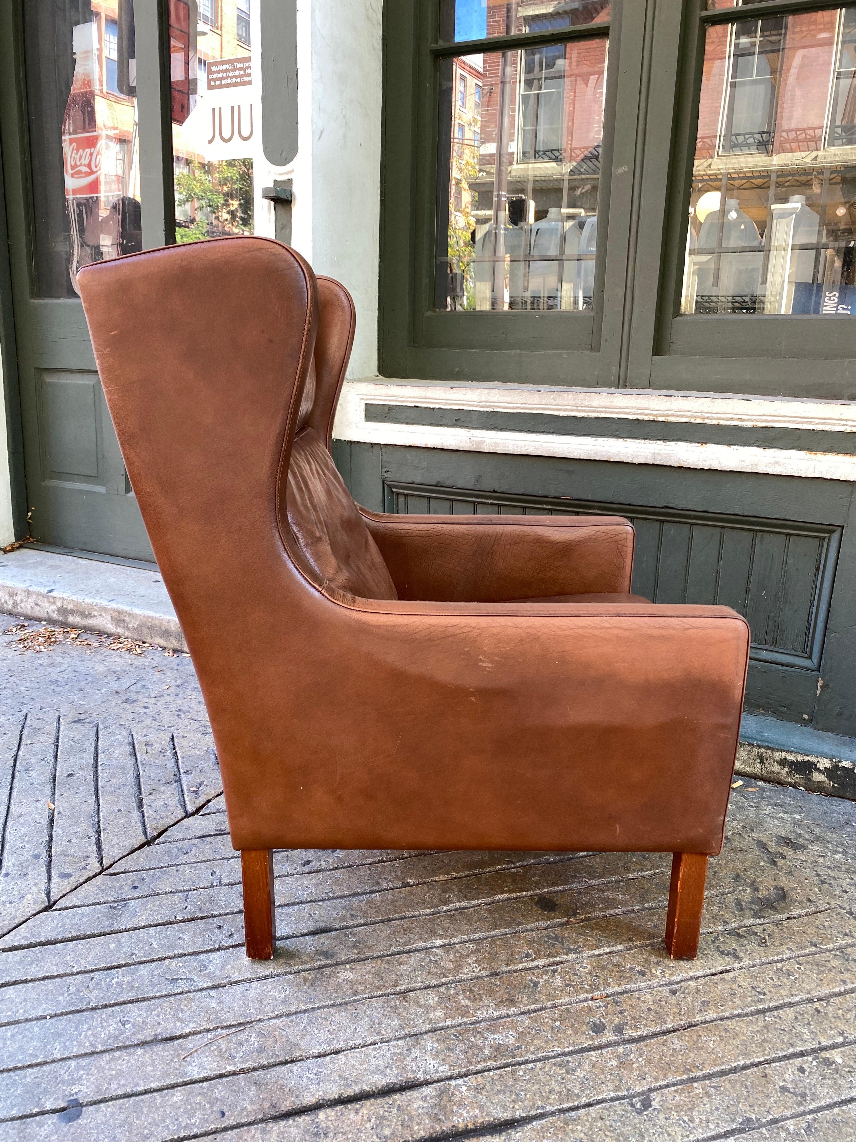 Borge Mogensen Leather Lounge Chair 4
