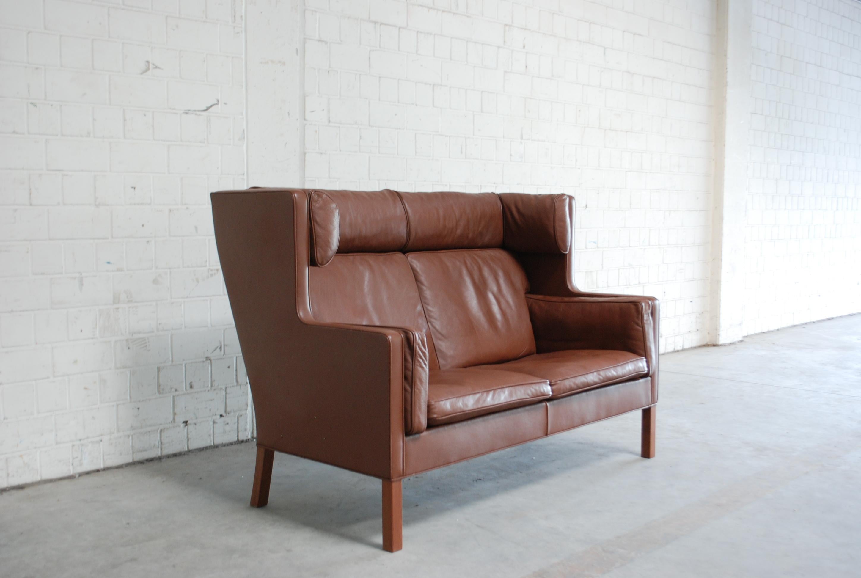 Børge Mogensen Leather Sofa Coupe 2192 for Fredericia For Sale 8