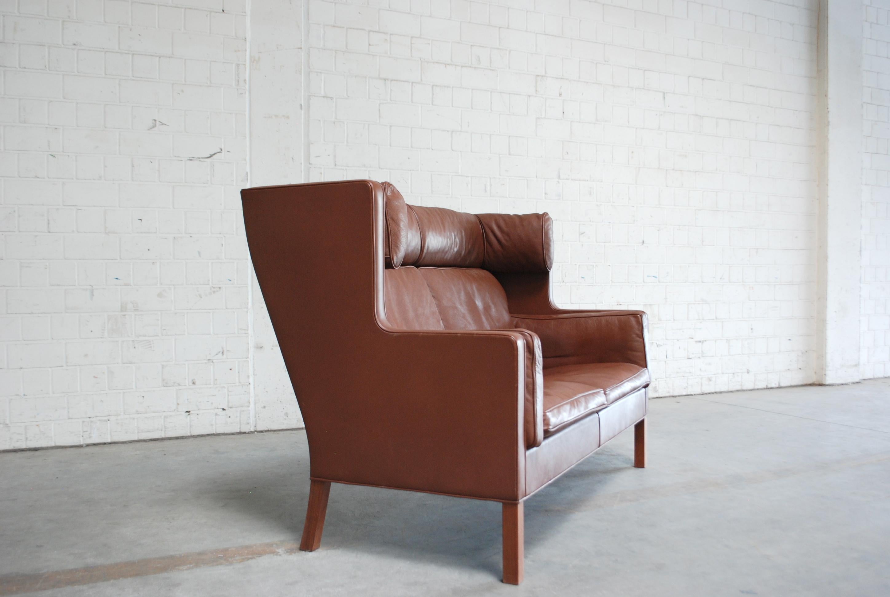 Børge Mogensen Leather Sofa Coupe 2192 for Fredericia For Sale 10