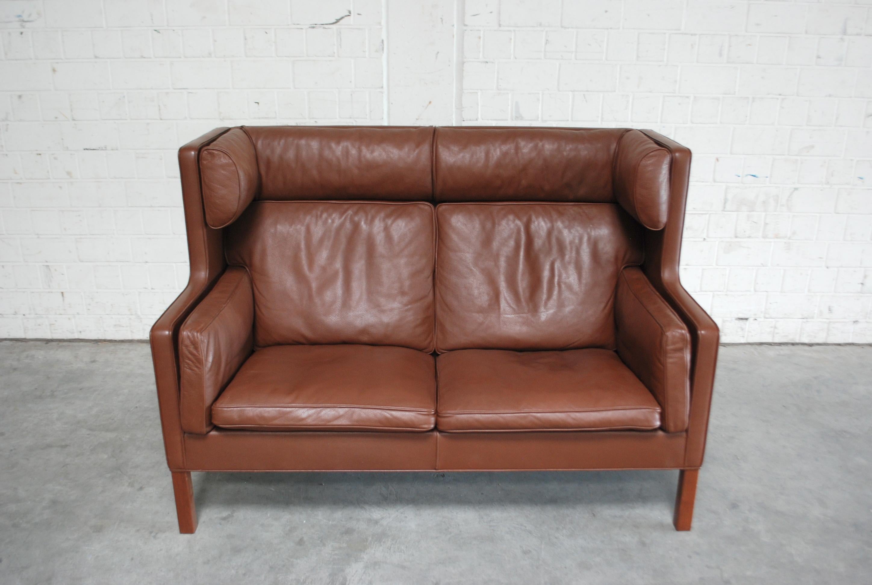 Danish Børge Mogensen Leather Sofa Coupe 2192 for Fredericia For Sale