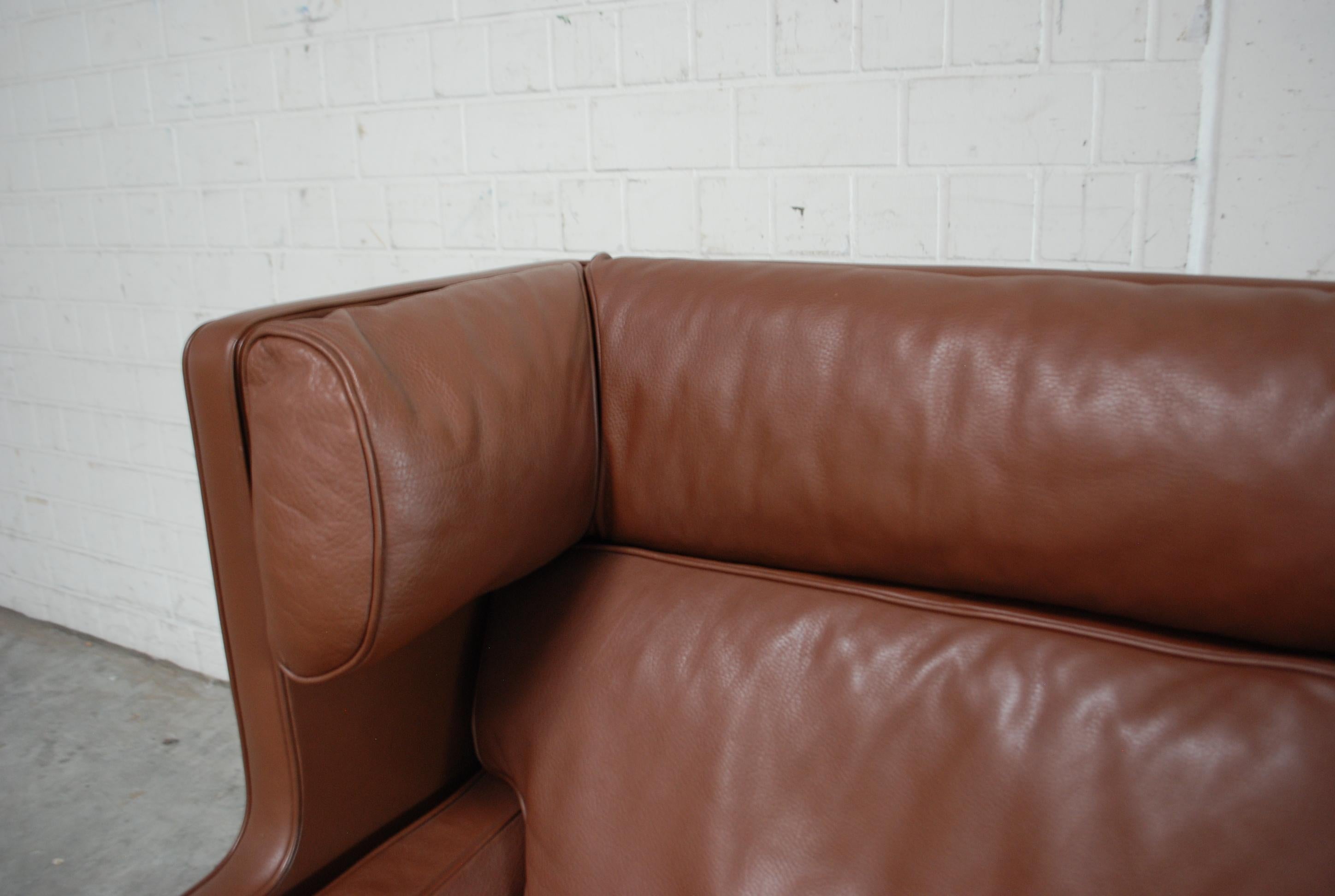 Børge Mogensen Leather Sofa Coupe 2192 for Fredericia In Good Condition For Sale In Munich, Bavaria