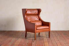 Borge Mogensen Leather Wingback Armchair