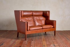 Borge Mogensen Leder-Wingback-Sofa