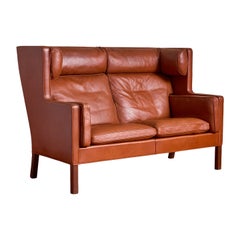 Borge Mogensen Leder-Wingback-Sofa