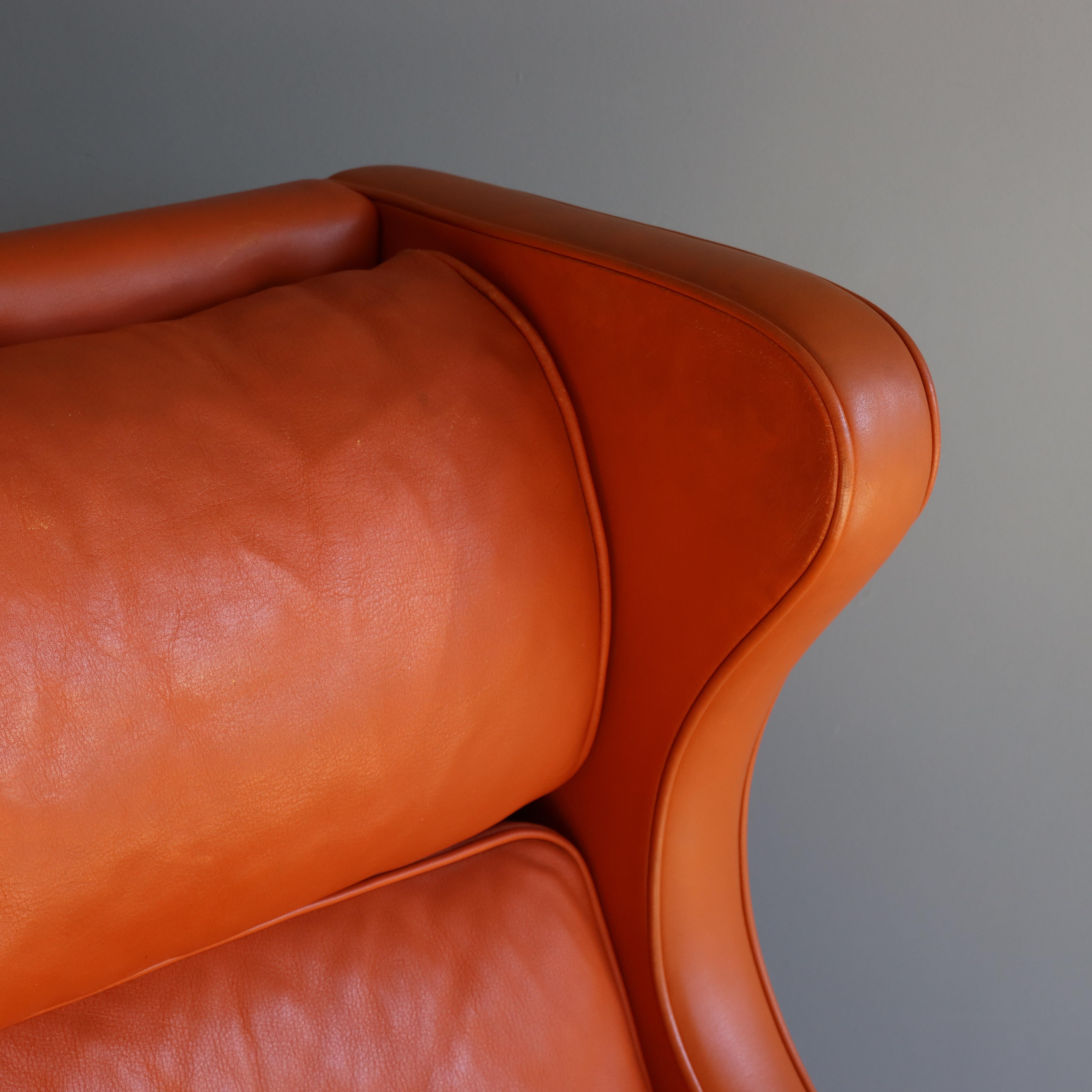 Børge Mogensen Lounge Chair for Fredericia, Leather, 1960s  For Sale 3