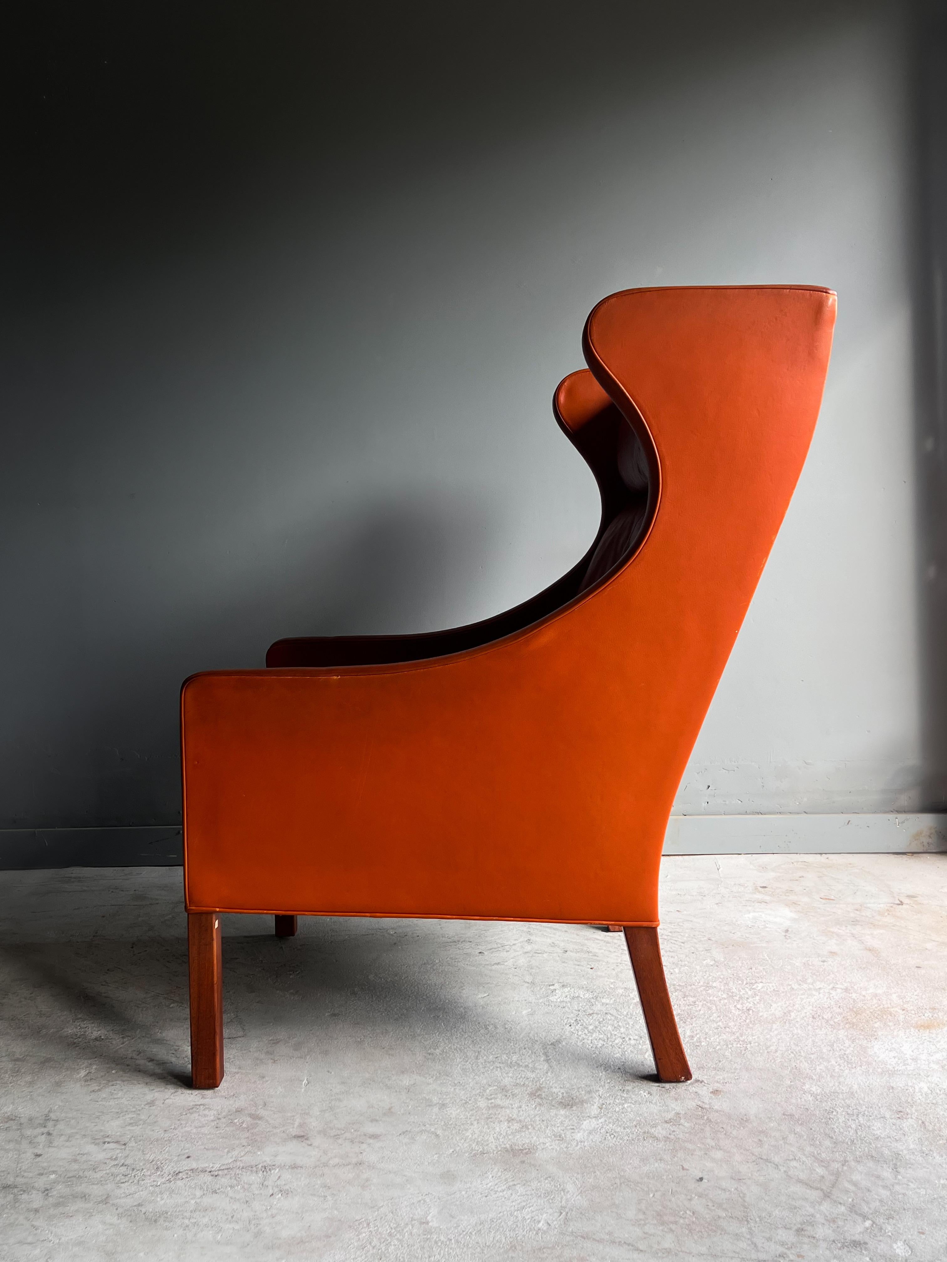 Børge Mogensen Lounge Chair for Fredericia, Leather, 1960s  For Sale 4