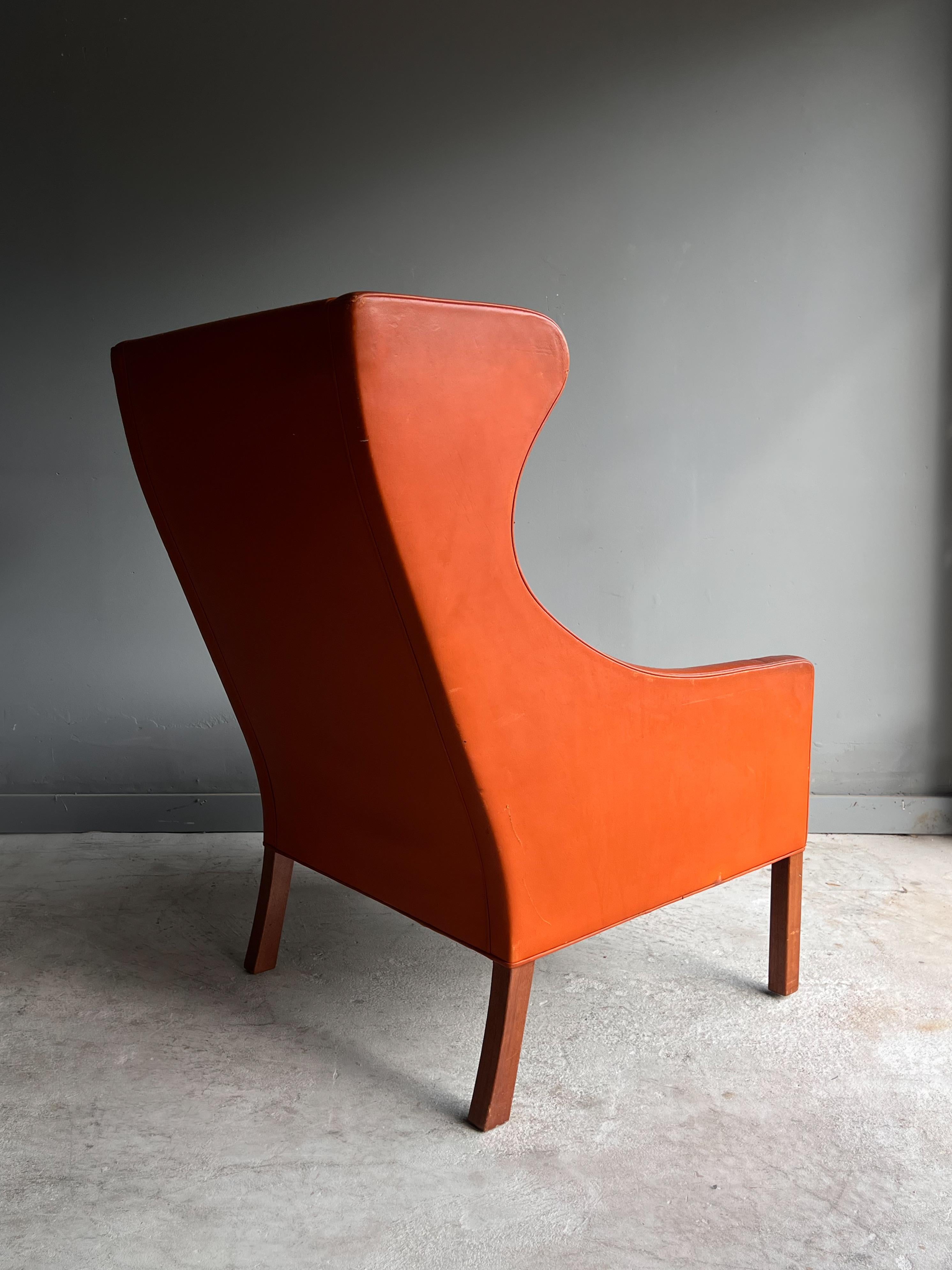 Børge Mogensen Lounge Chair für Fredericia, Leder, 1960er Jahre  im Angebot 5