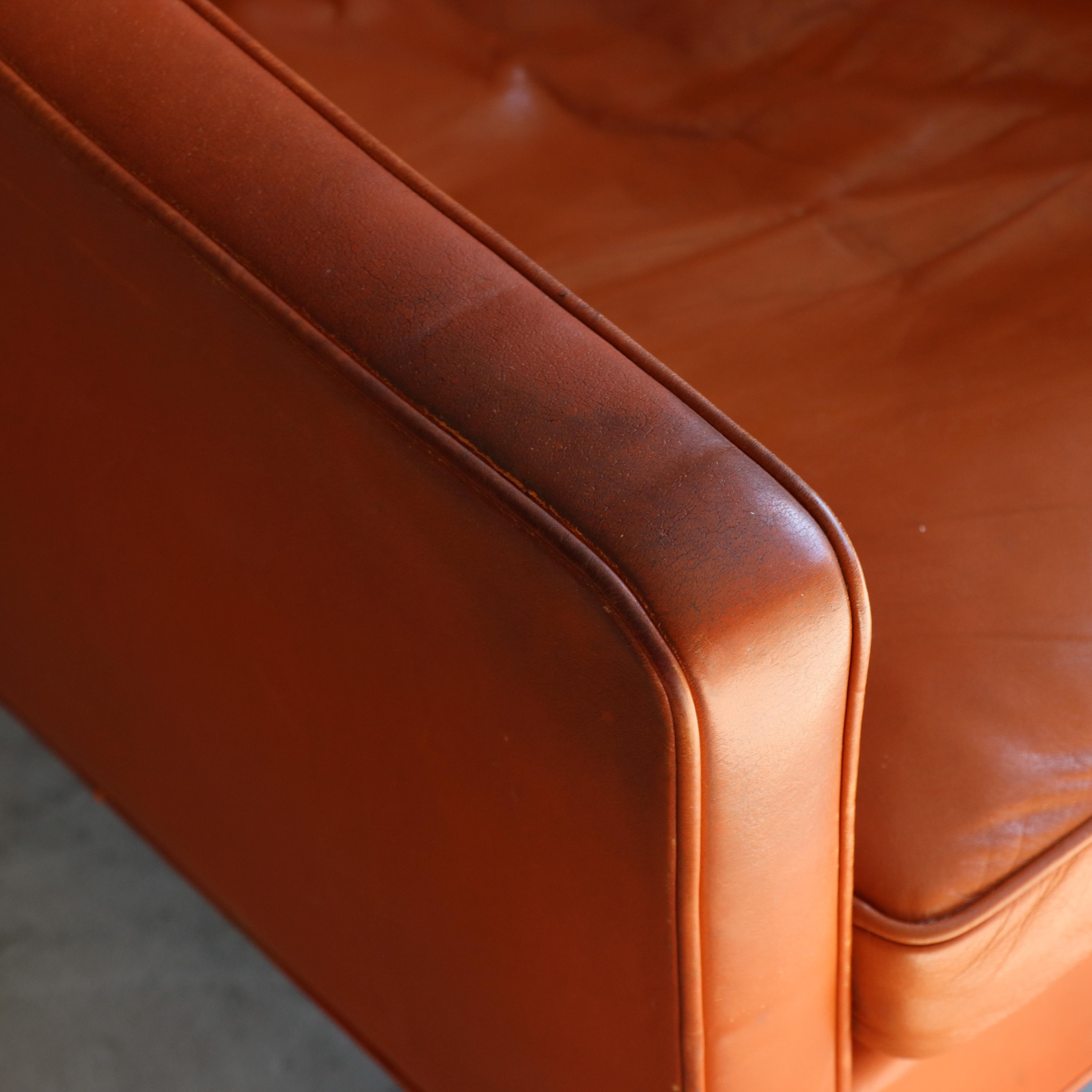 Børge Mogensen Lounge Chair for Fredericia, Leather, 1960s  For Sale 6