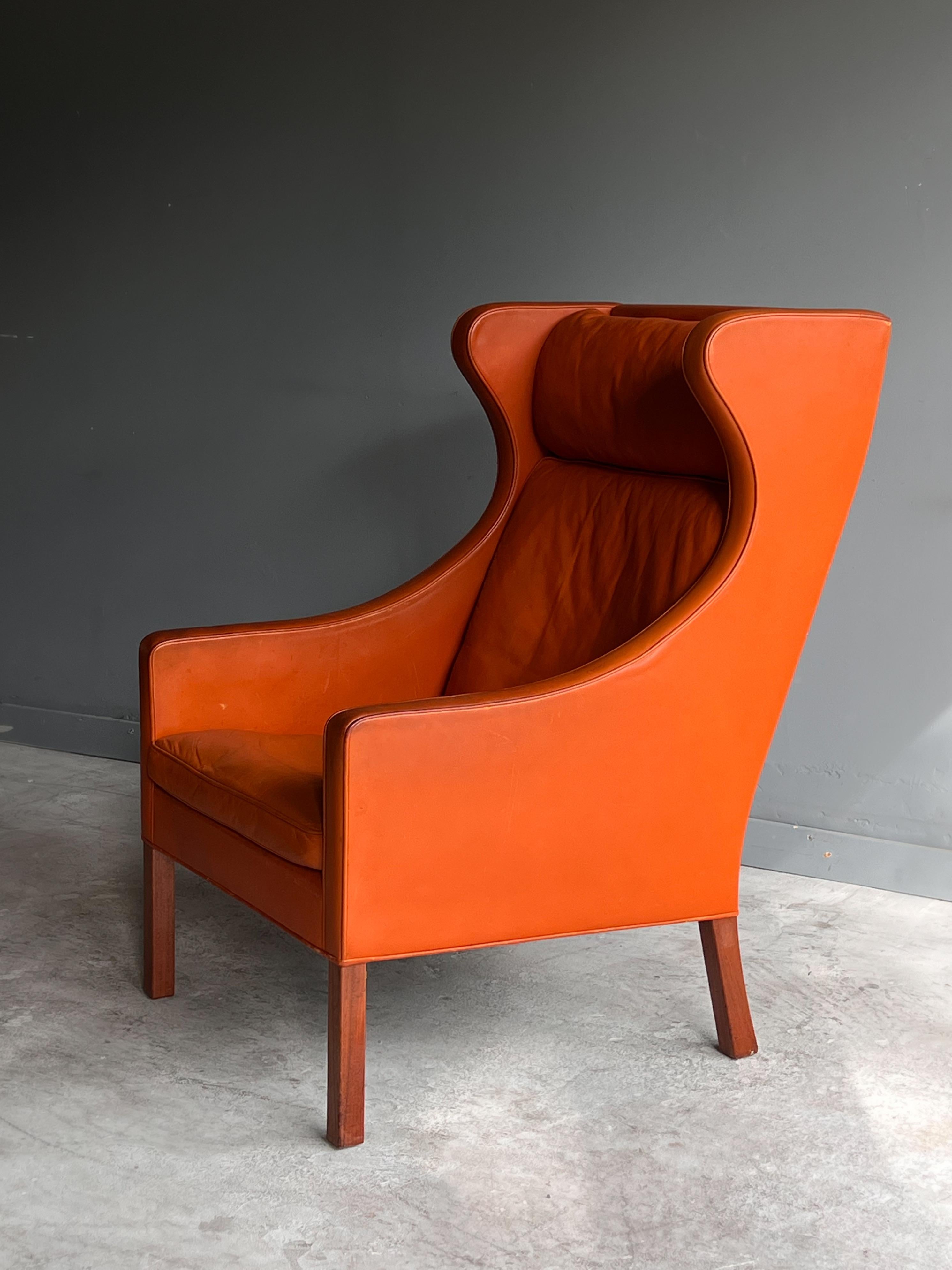 Børge Mogensen Lounge Chair for Fredericia, Leather, 1960s  For Sale 7
