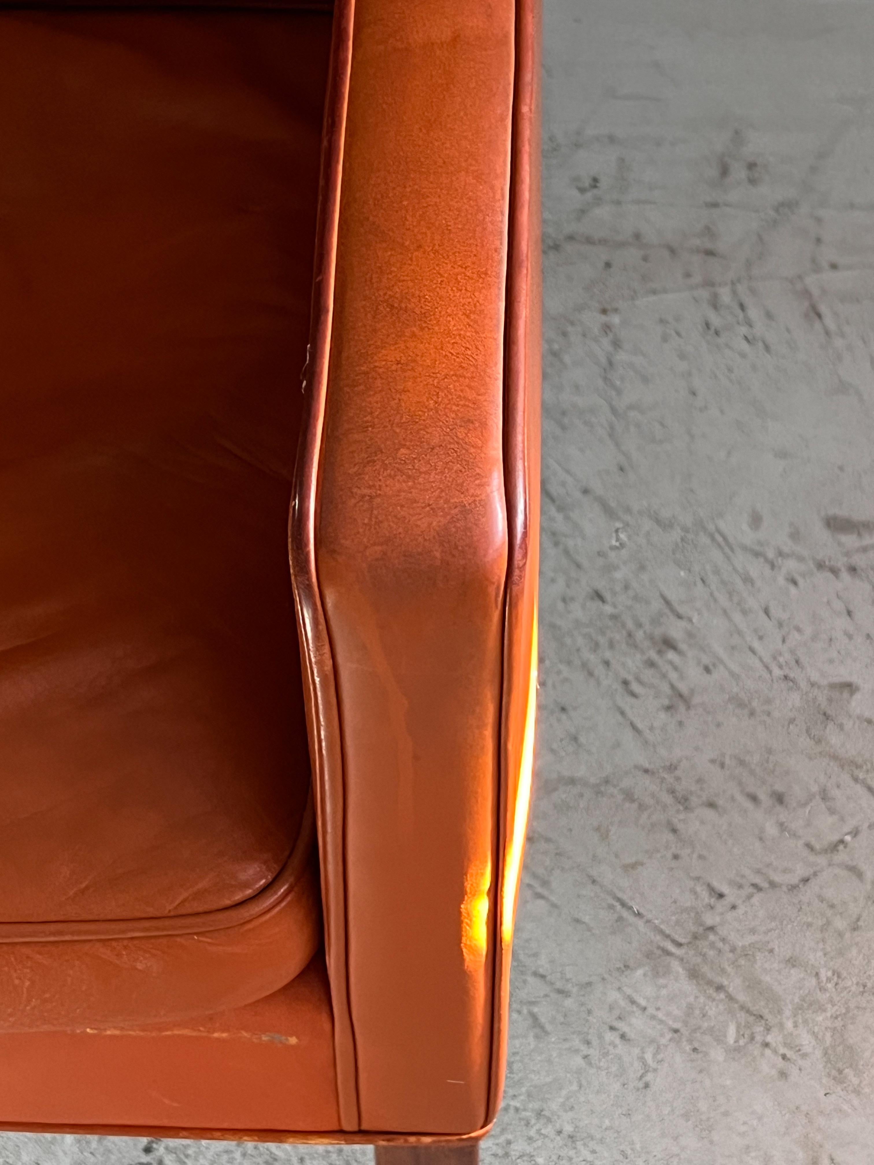 Børge Mogensen Lounge Chair for Fredericia, Leather, 1960s  For Sale 8