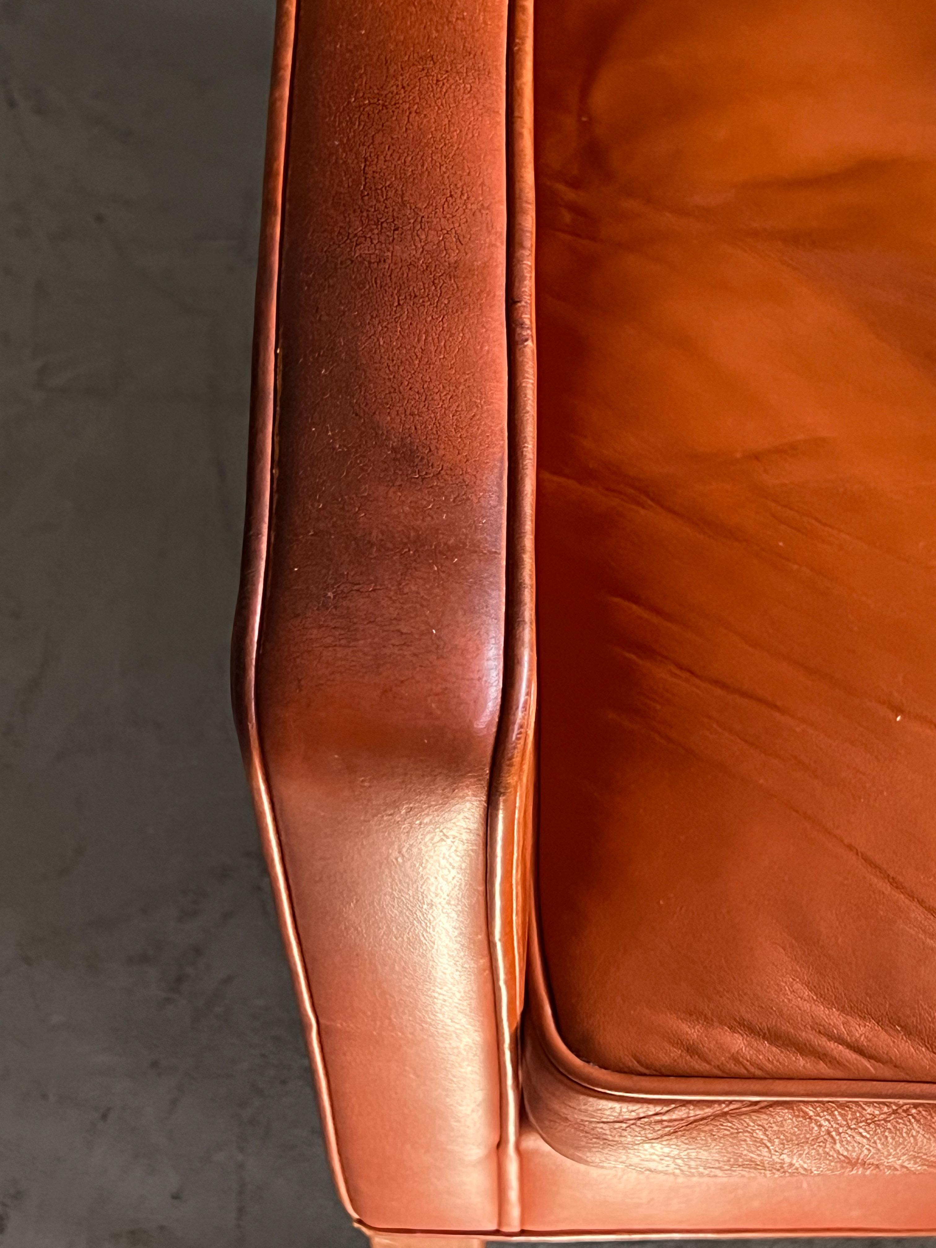 Børge Mogensen Lounge Chair for Fredericia, Leather, 1960s  For Sale 9