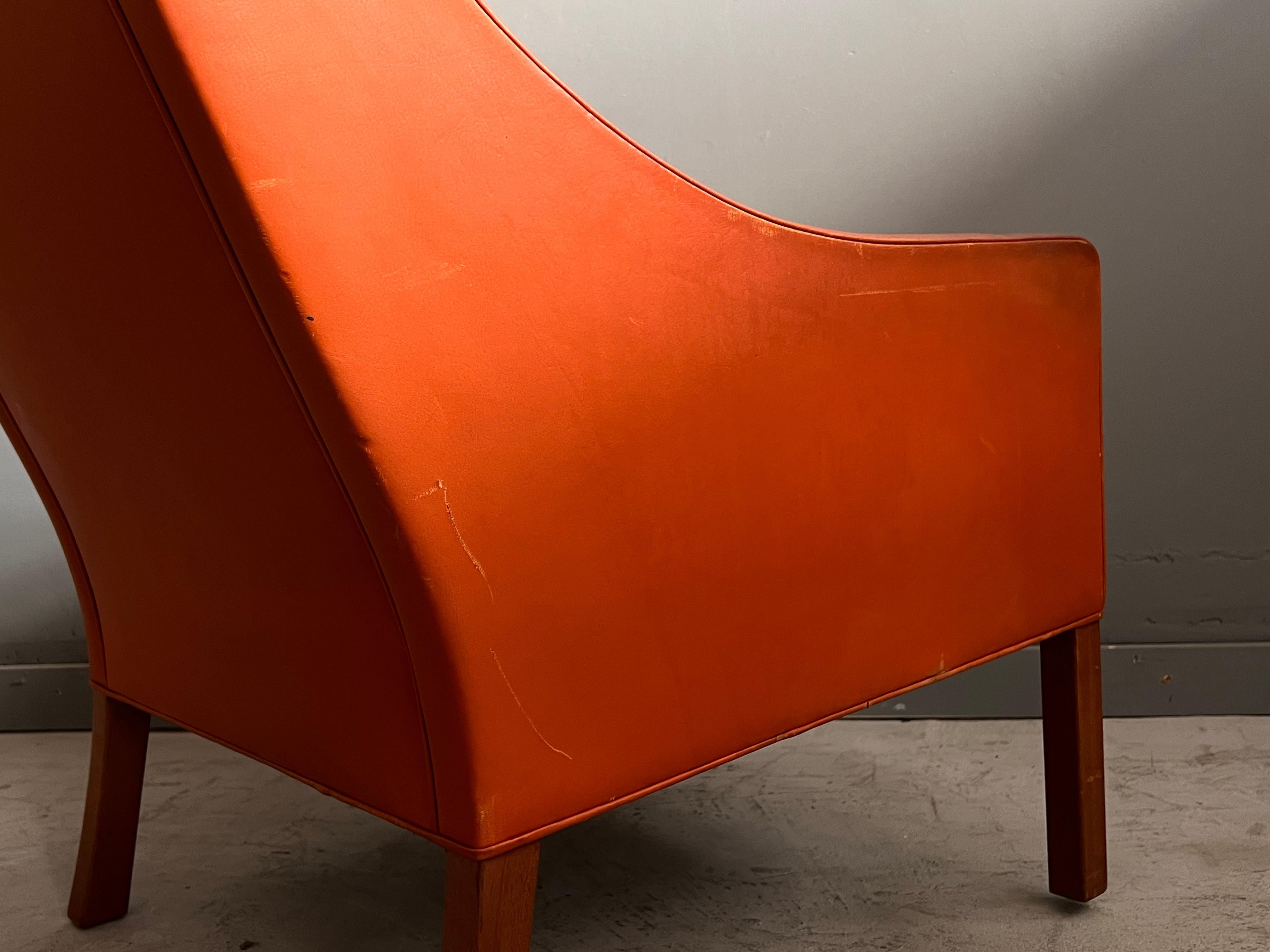 Børge Mogensen Lounge Chair for Fredericia, Leather, 1960s  For Sale 12