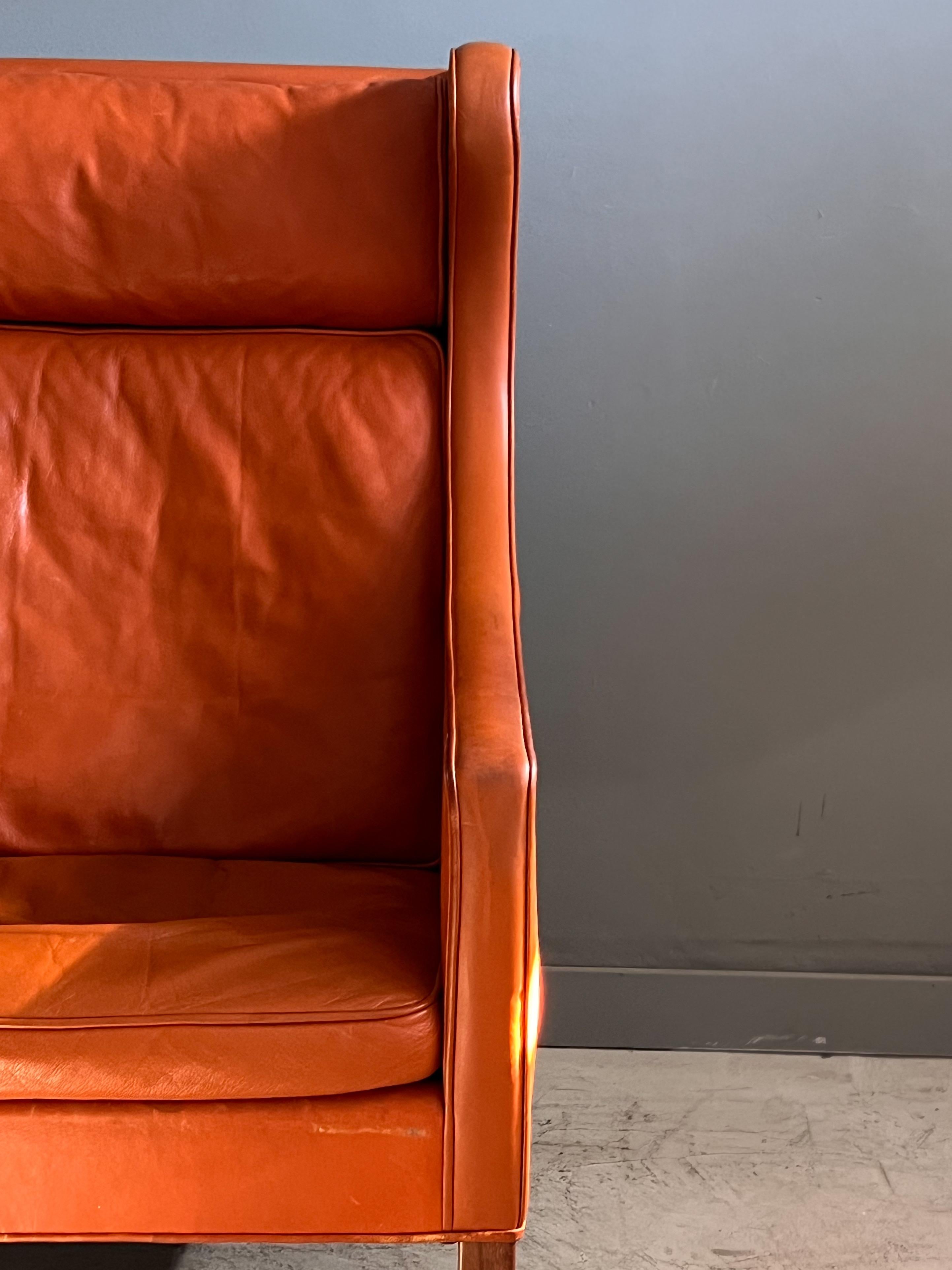 Børge Mogensen Lounge Chair for Fredericia, Leather, 1960s  For Sale 2
