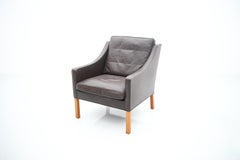 Danish Leather Lounge Chair by Børge Mogensen 2207