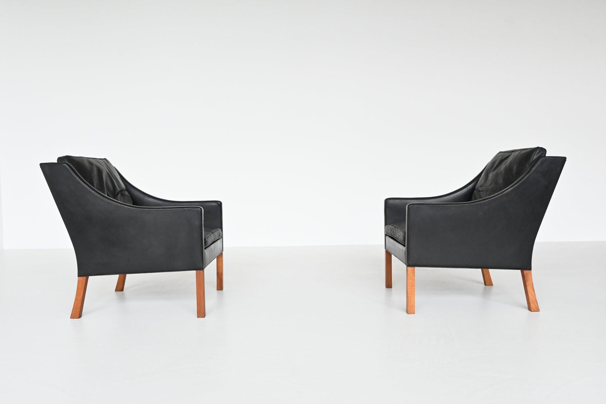 Borge Mogensen Lounge Chairs Fredericia Stolefabrik, Denmark, 1963 In Good Condition In Etten-Leur, NL