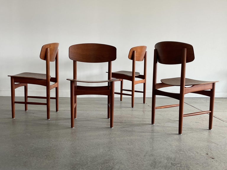 Borge Mogensen Model 122 Teak Dining Chairs for Soborg at 1stDibs