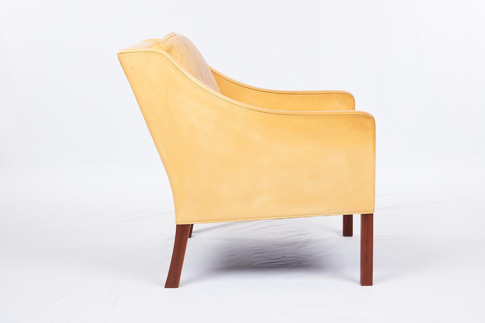 20th Century Borge Mogensen Model #2207 Leather Lounge Chair