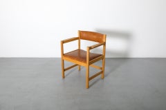 Fauteuil Borge Mogensensen modèle 575 en chêne et cuir