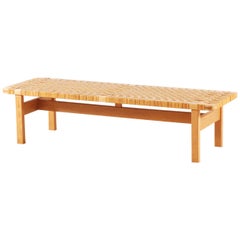 Borge Mogensen, Oak and Cane Bench for Fredericia Stolefabrik, 1950s