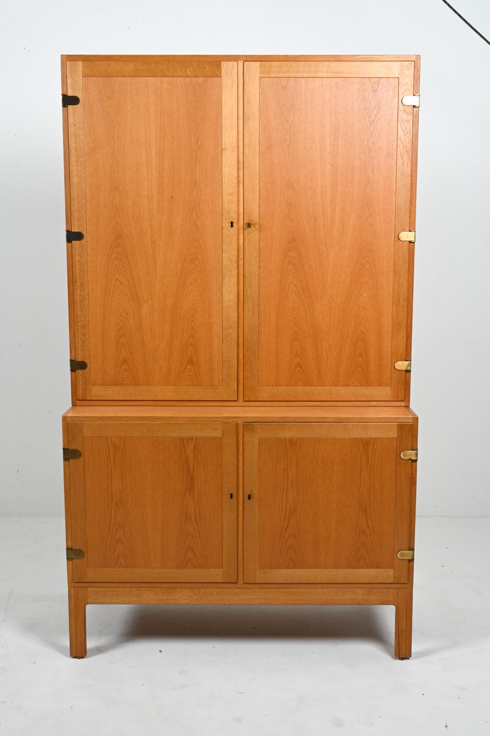 Danish Borge Mogensen Oak bookcase with Cabinet Doors For Sale