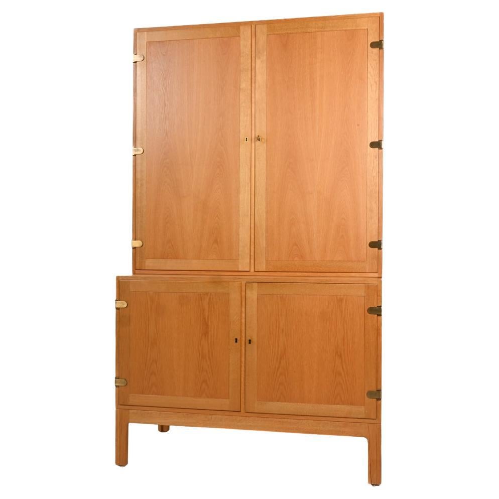 Borge Mogensen Oak bookcase with Cabinet Doors For Sale