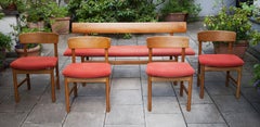 Borge Mogensen Oak Dining Chairs Model 3236 Set of 4 and Bench Model 3717