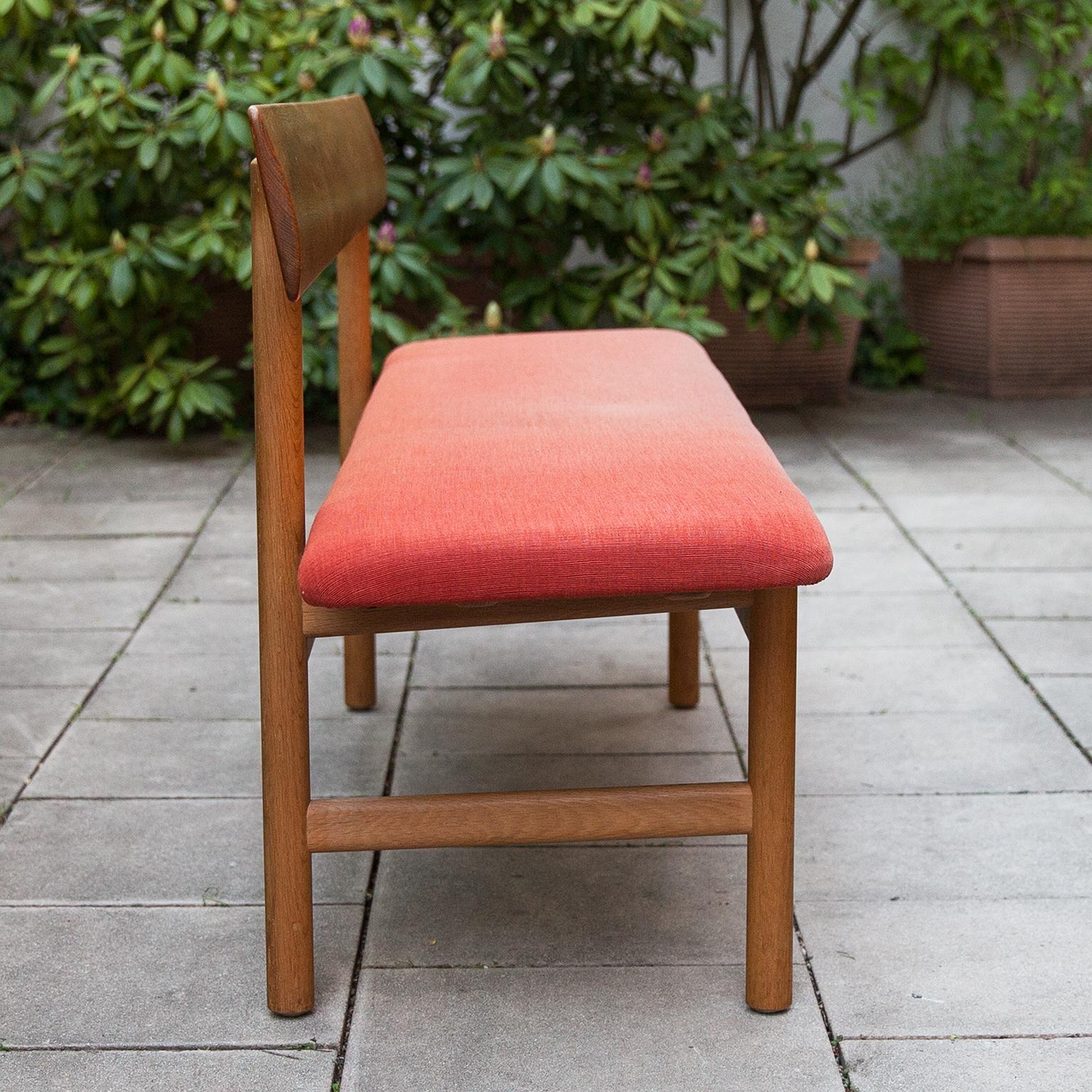 Danish Borge Mogensen Oak Dining Chairs Model 3236 Set of 4 and Bench Model 3717
