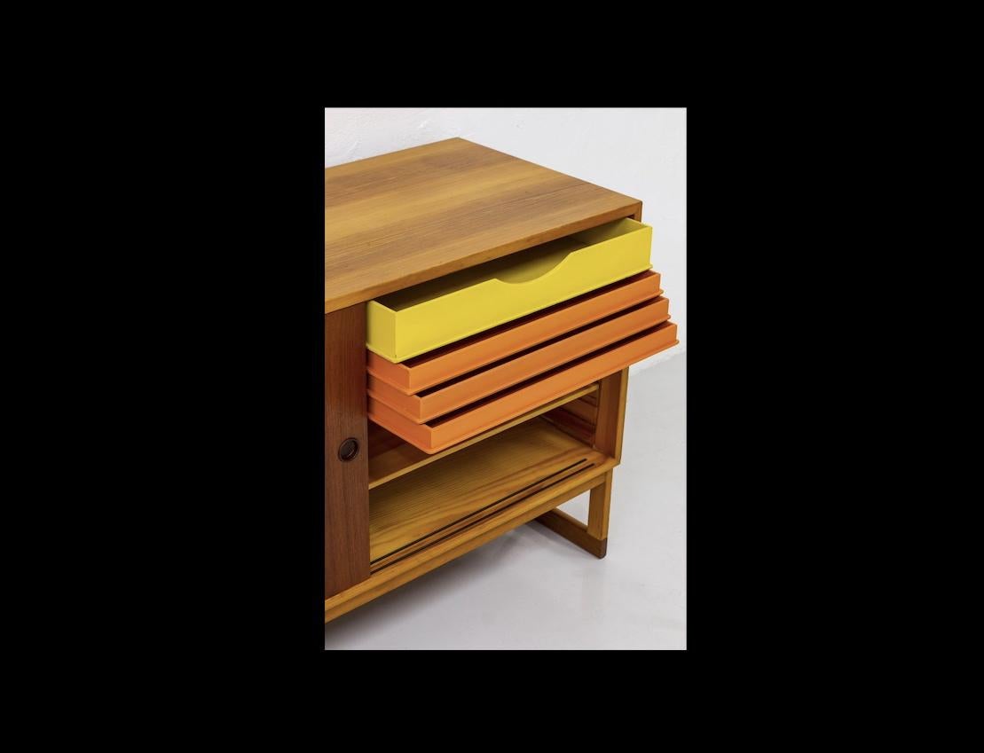 Scandinavian Modern Borge Mogensen: “Oresund” Sideboard Teak and Pine Design, 1955 For Sale