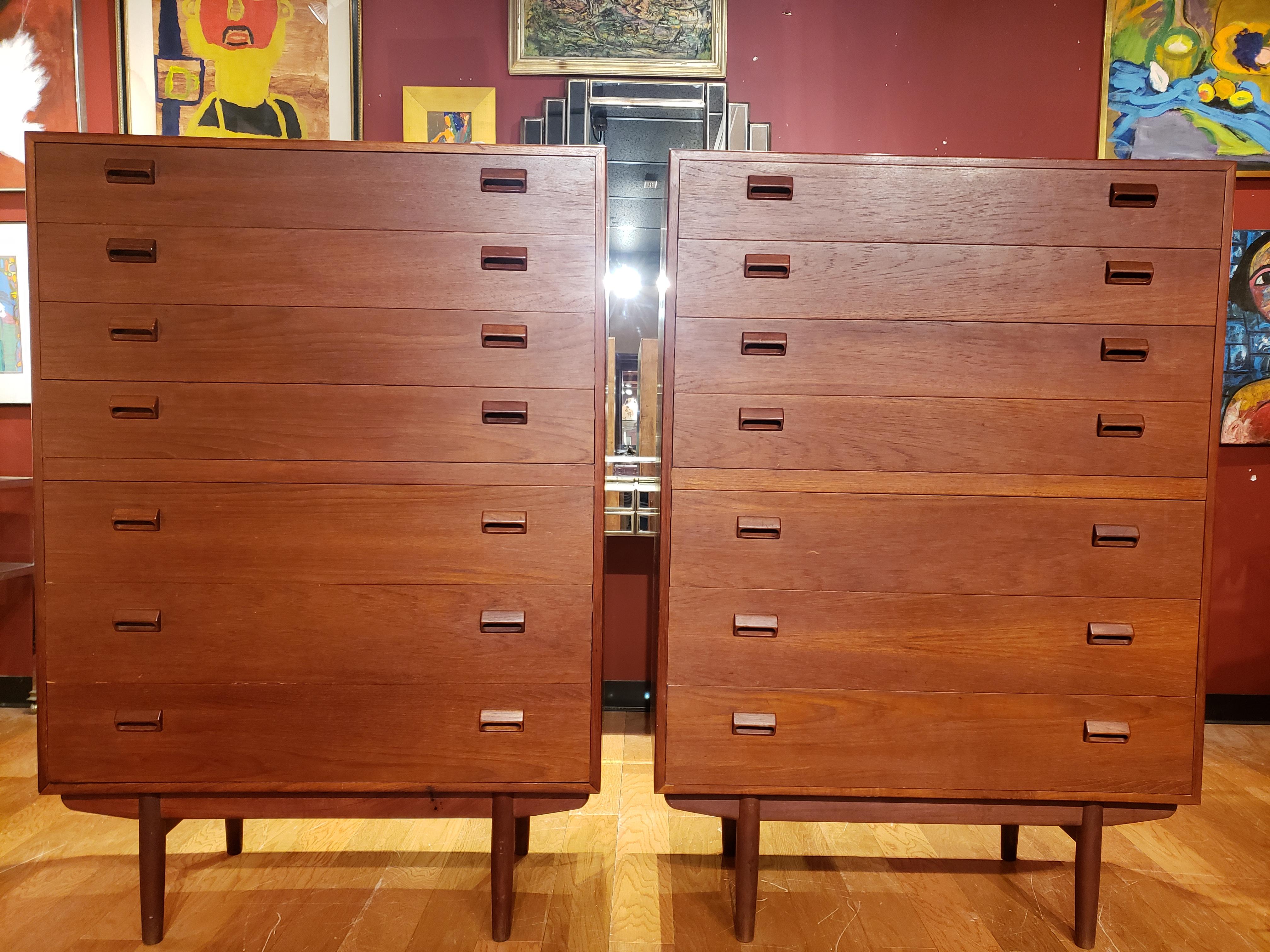 Mid-Century Modern Borge Mogensen Pair of Danish Teak Tall Boys