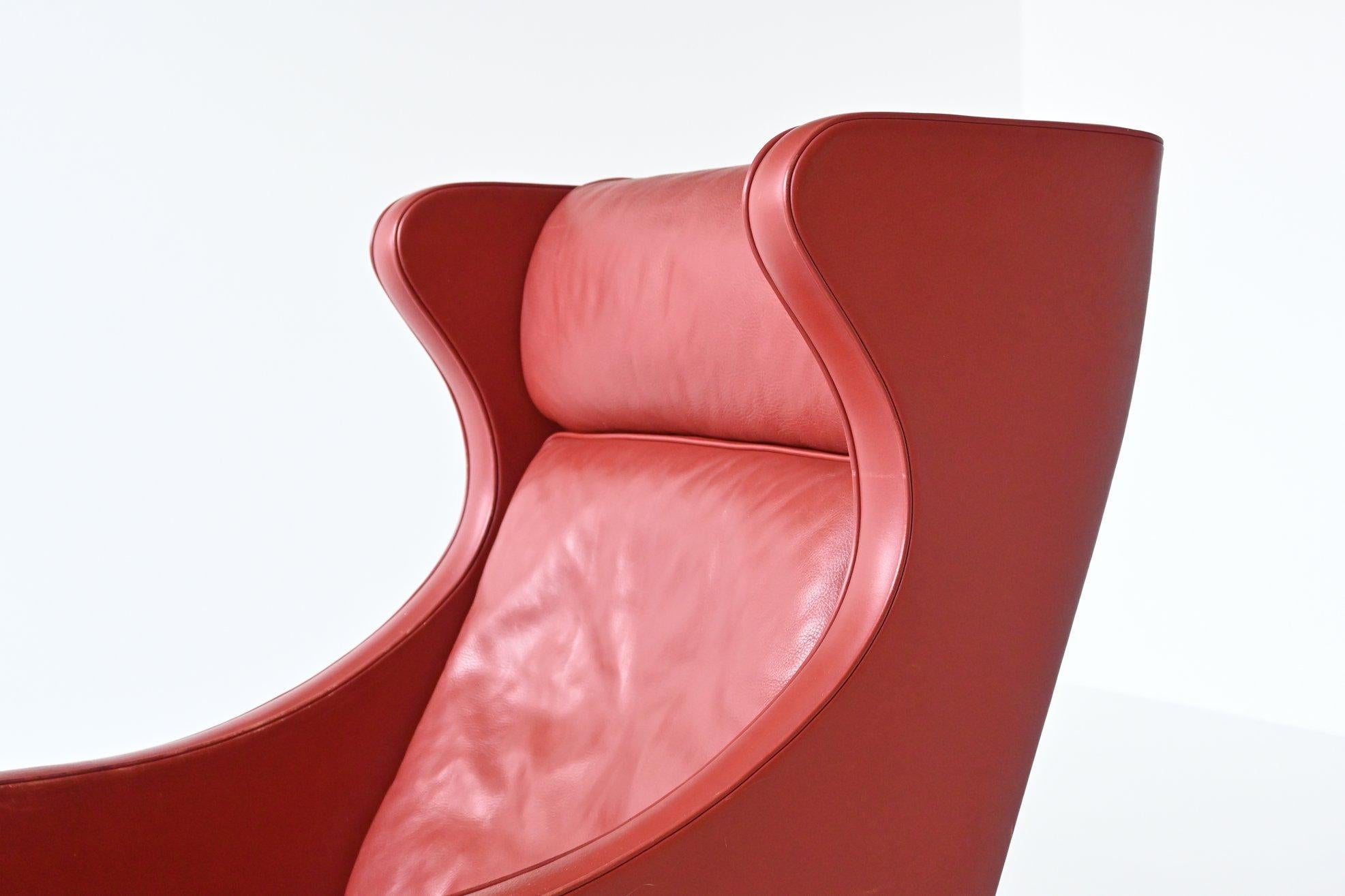 Borge Mogensen Red Lounge Chairs Fredericia Stolefabrik, Denmark, 1960 6