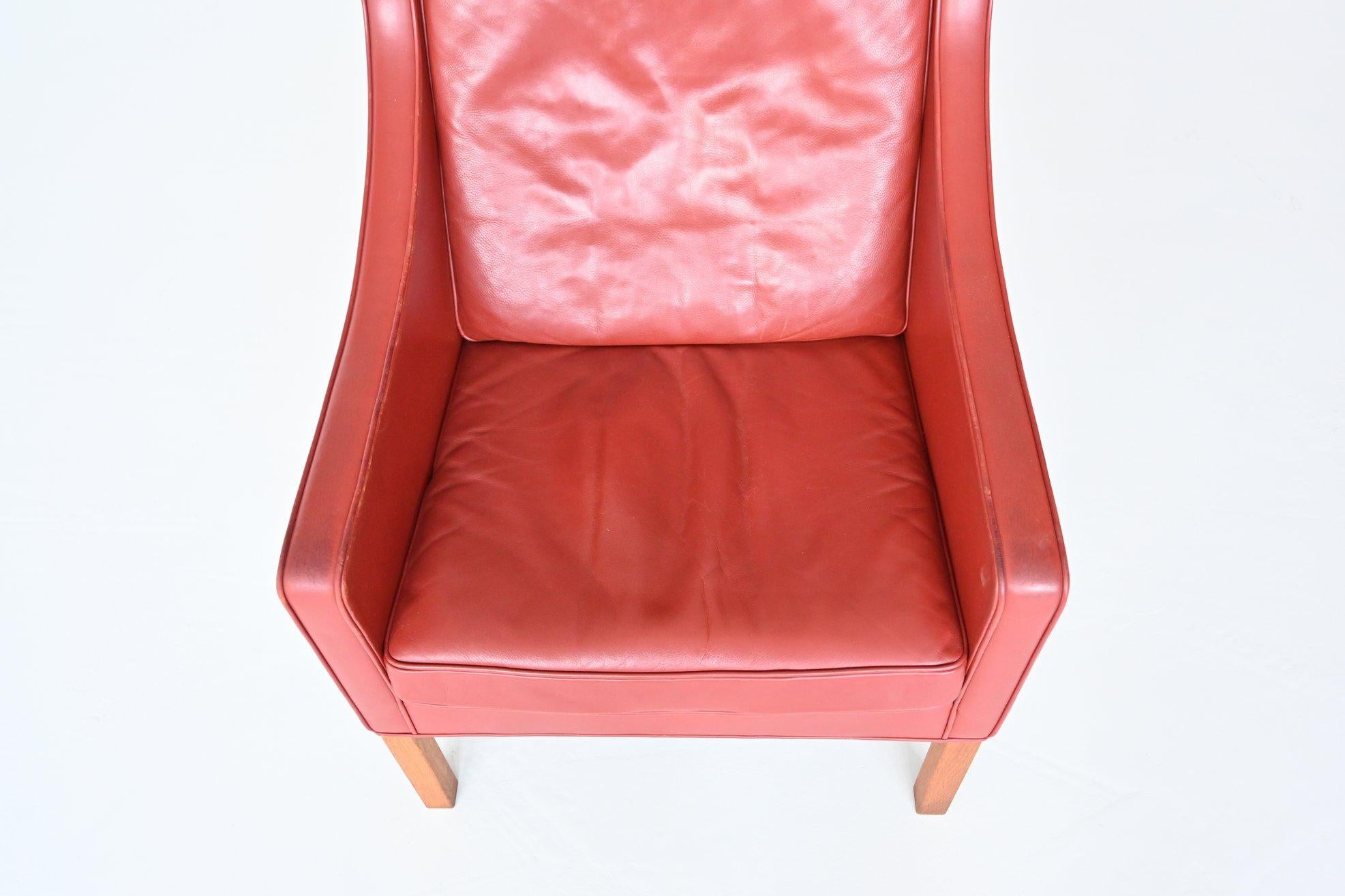Borge Mogensen Red Lounge Chairs Fredericia Stolefabrik, Denmark, 1960 8