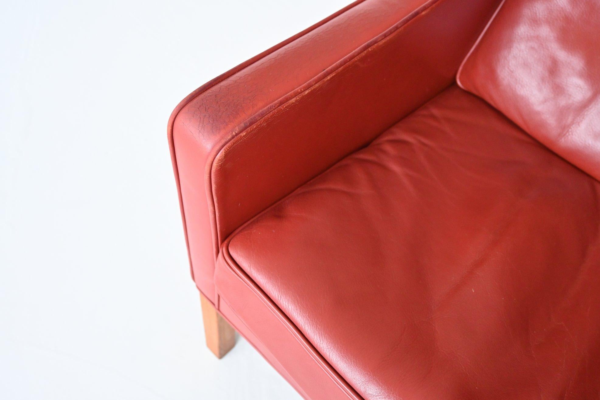 Borge Mogensen Red Lounge Chairs Fredericia Stolefabrik, Denmark, 1960 12