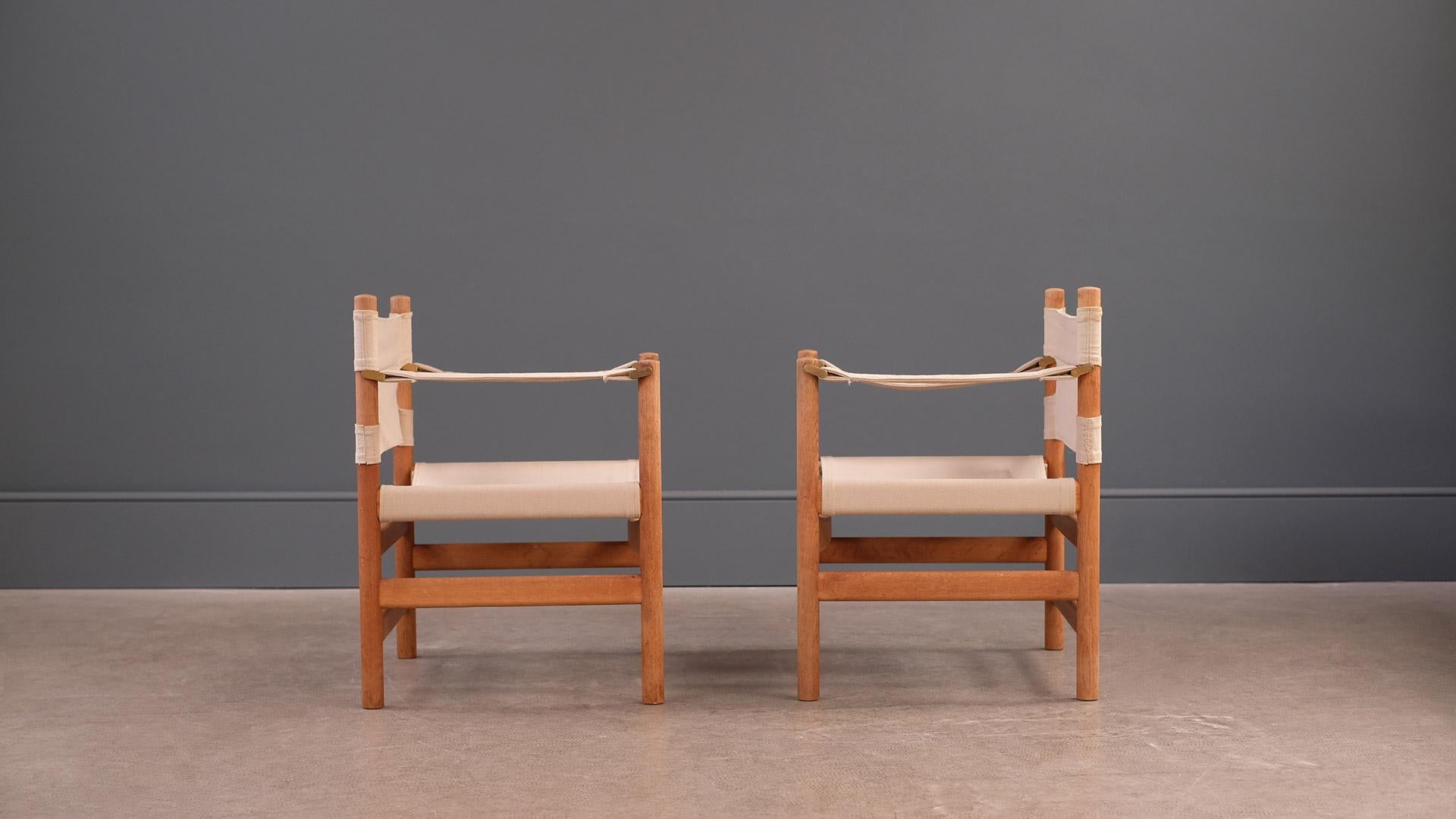 Scandinavian Modern Borge Mogensen Safari Chairs