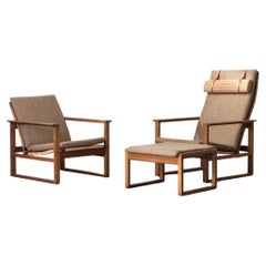 Borge Mogensen Set of 2 Lounge Chairs for Fredericia, Denmark, 1960s