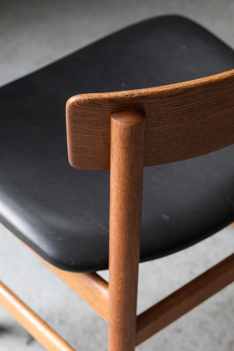Borge Mogensen Set of 4 Dining Chairs ‘Model 3236’ for Fredericia, Denmark, 60s 5