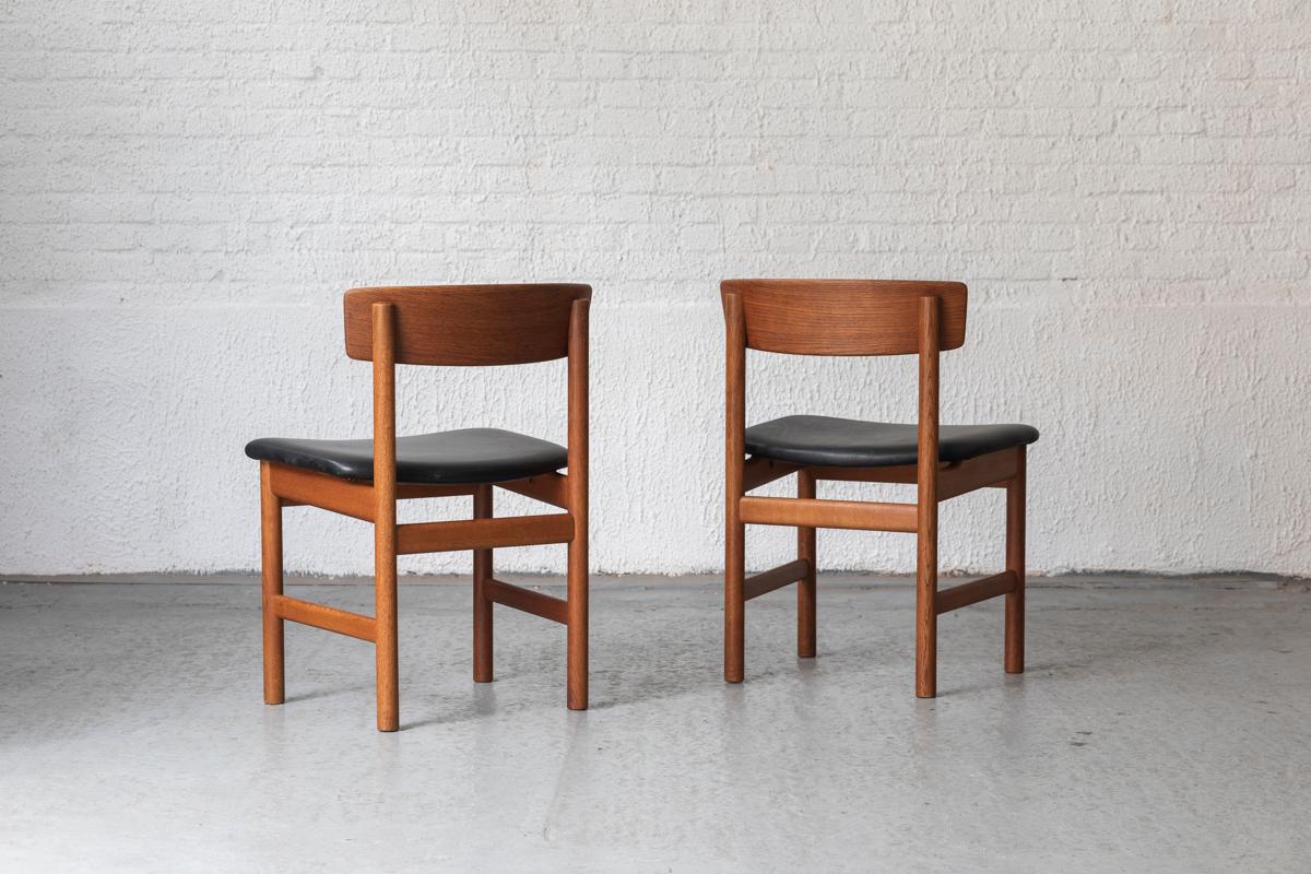 Danish Borge Mogensen Set of 4 Dining Chairs ‘Model 3236’ for Fredericia, Denmark, 60s