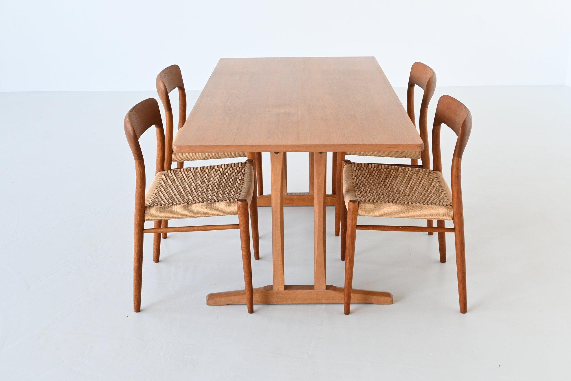 Børge Mogensen Shaker C18 Soaked Oak Dining Table FDB Mobler, Denmark, 1947 9