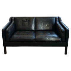 Borge Mogensen - sofá 2 plazas cuero negro modelo 2212