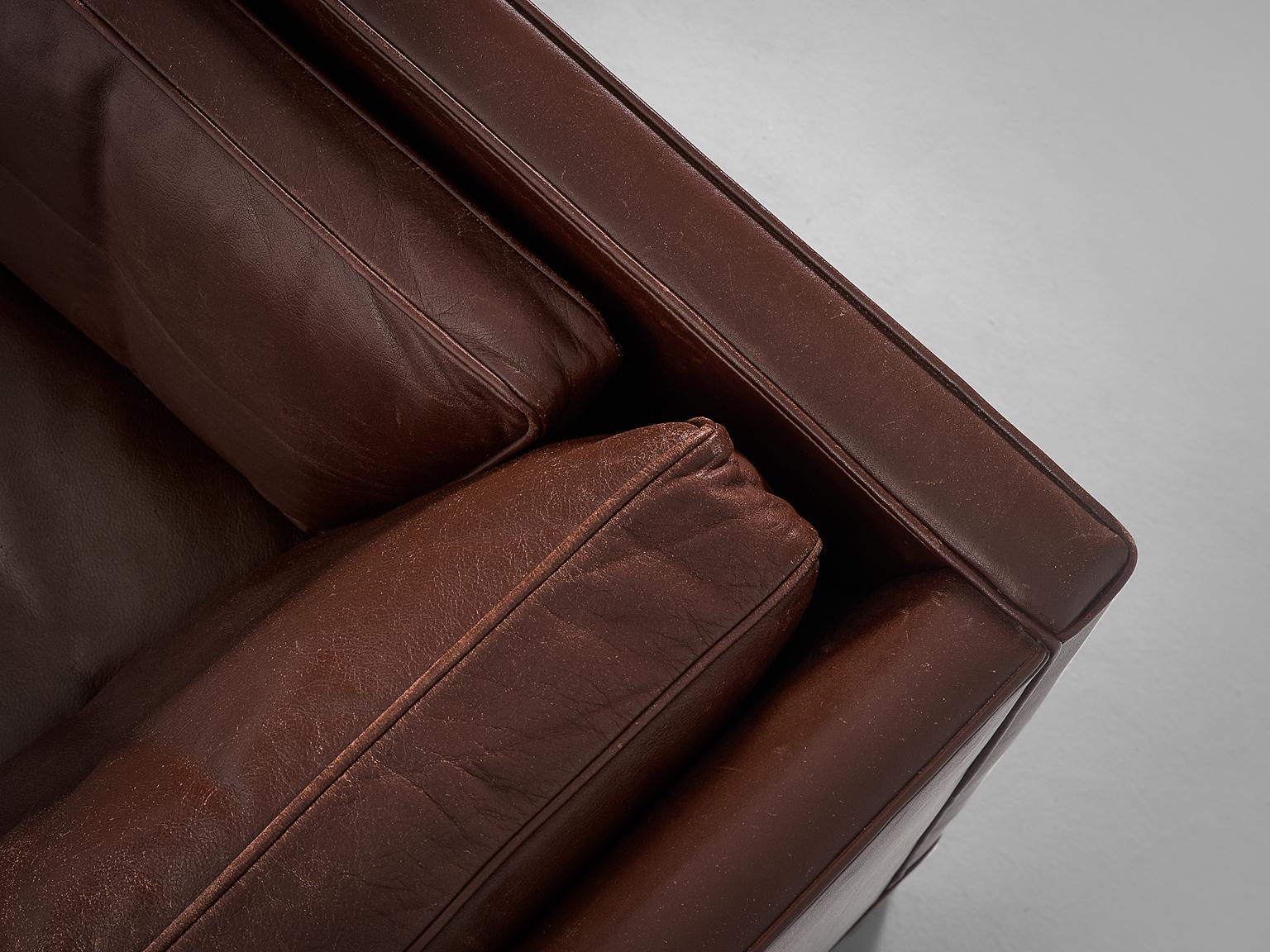 Mid-20th Century Borge Mogensen Sofa 2443 in Dark Brown Leather
