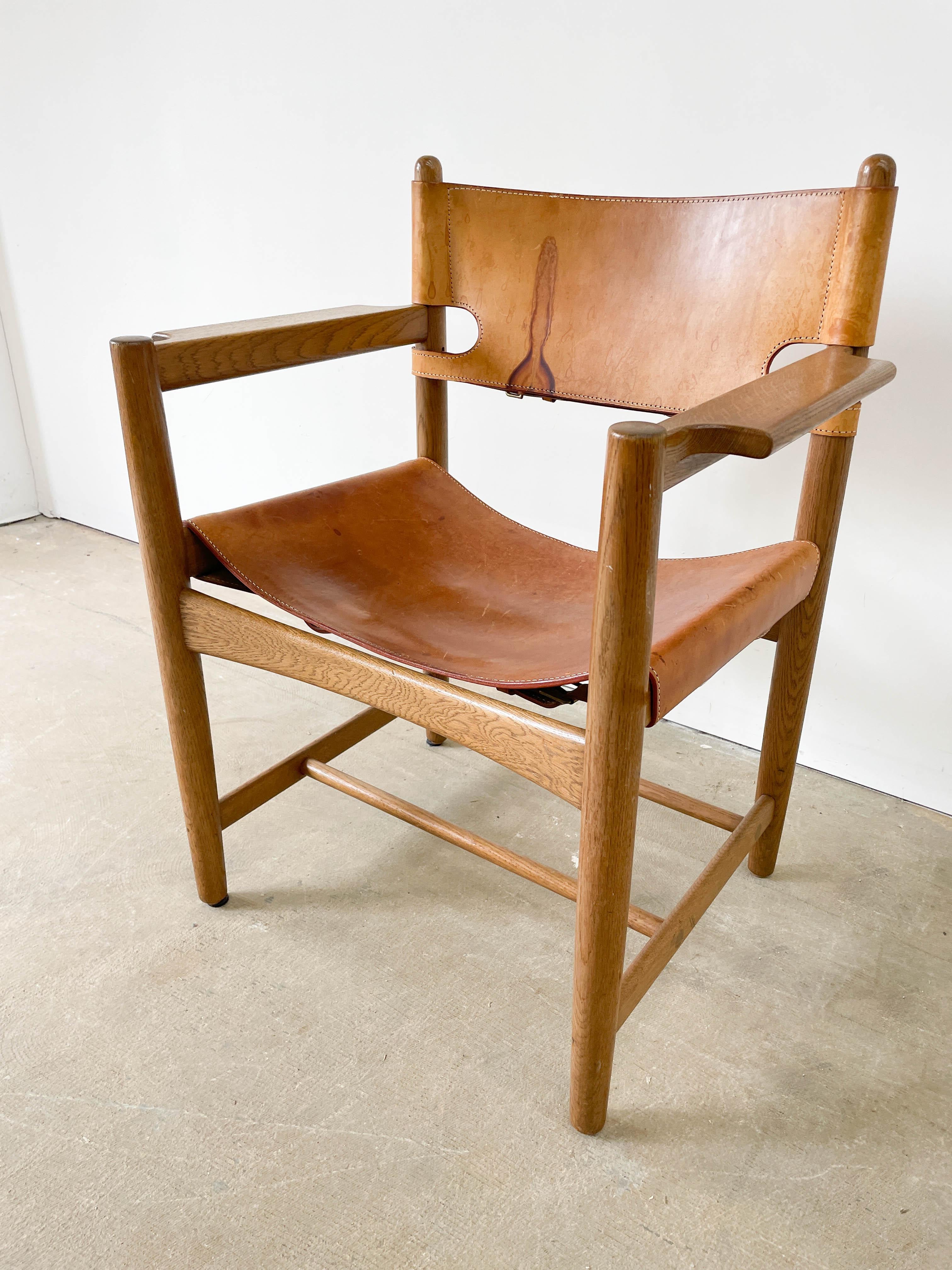 Borge Mogensen Spanish Armchair for Frederica In Good Condition For Sale In Kalamazoo, MI